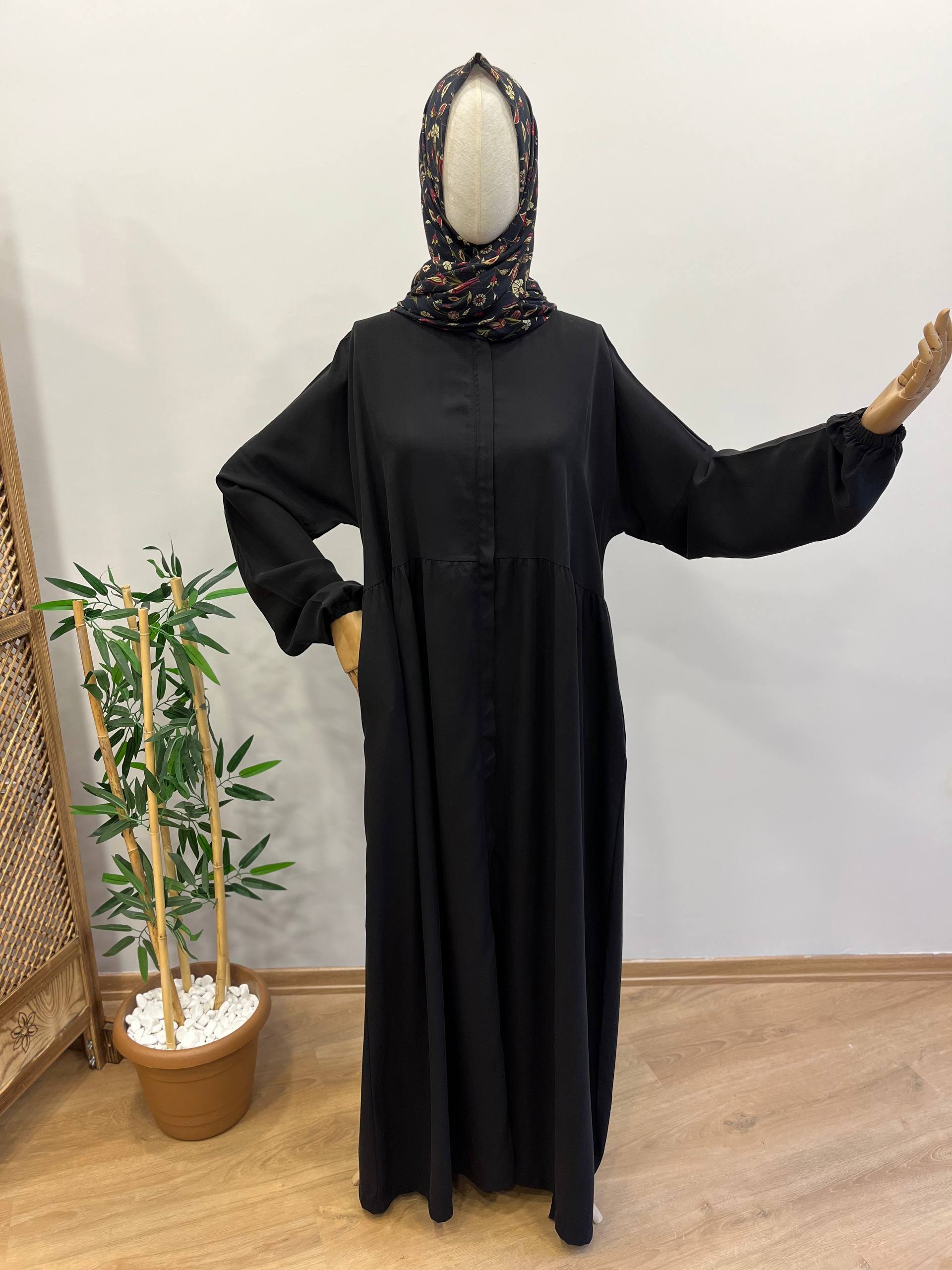 Tensel kupra robalı ferace - siyah