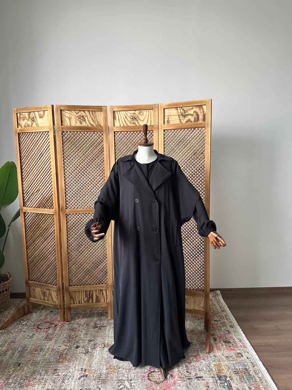 Tensel Pamuk Gabardin/ Trench Panço- Siyah