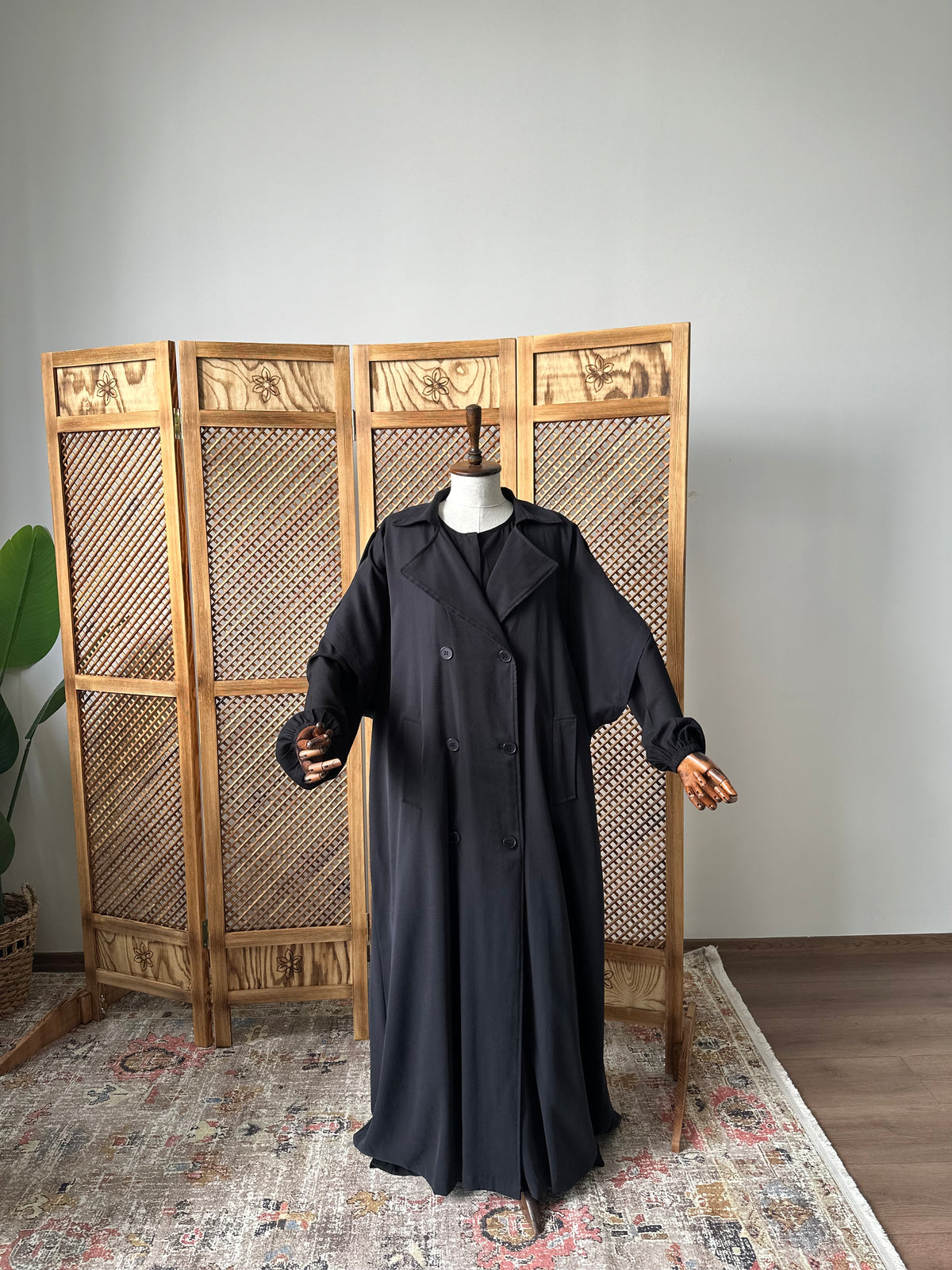 Tensel Pamuk Gabardin/ Trench Panço- Siyah