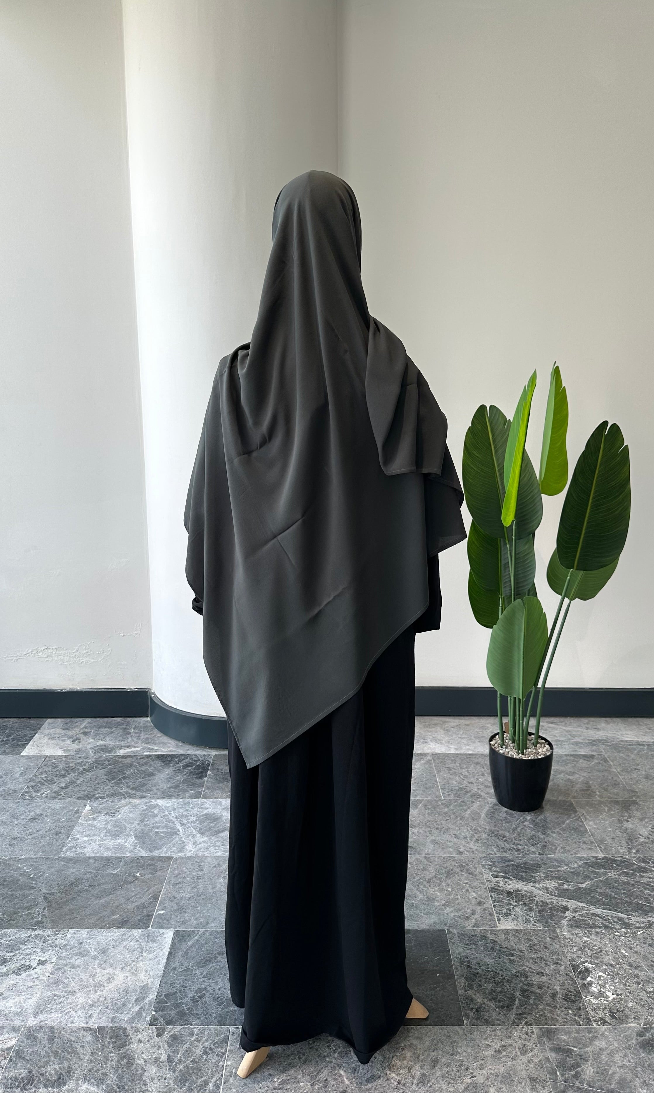 Bambu viskon eşarp füme | 120 cm