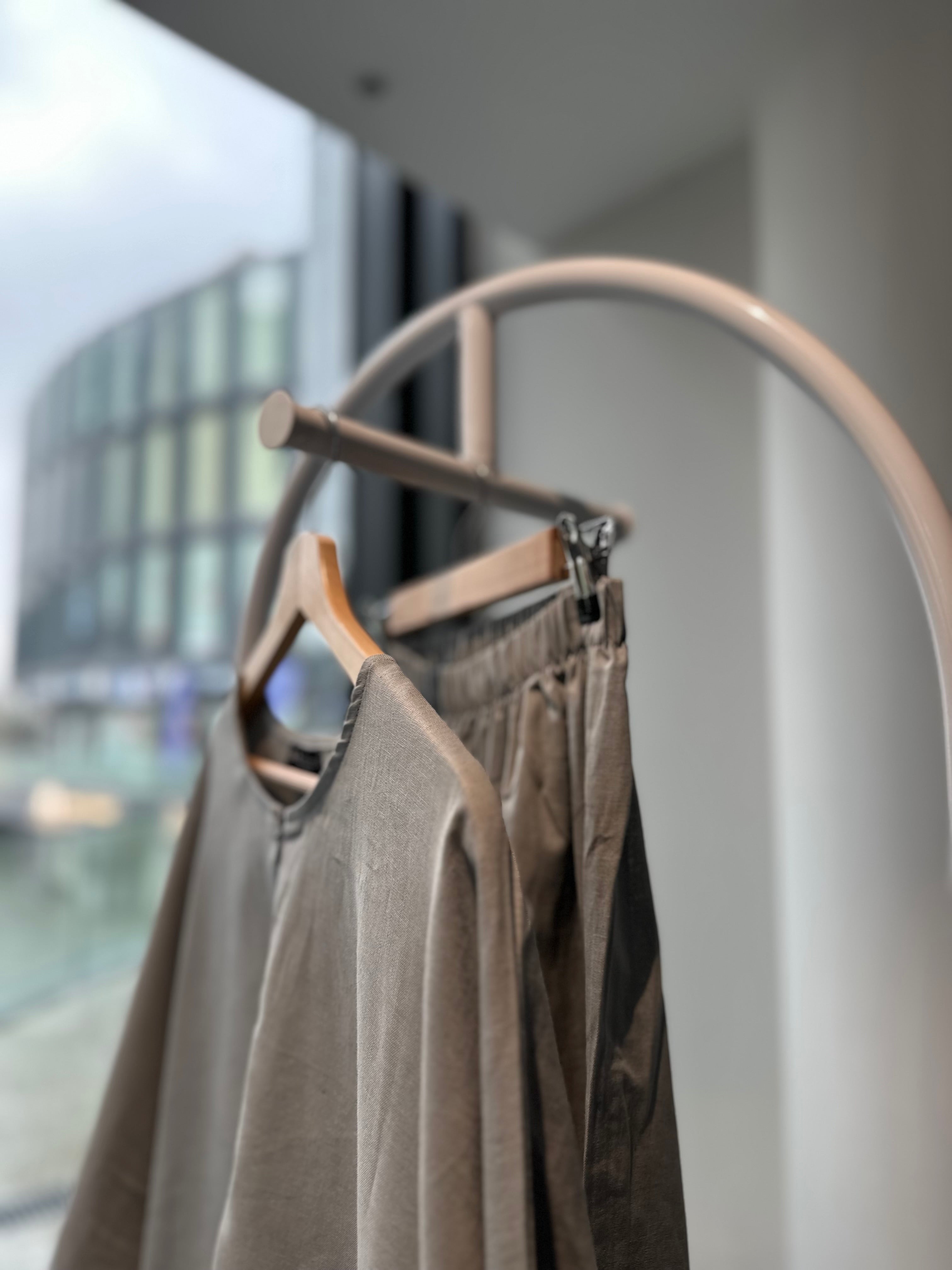 Sade keten bol pantolon -gri