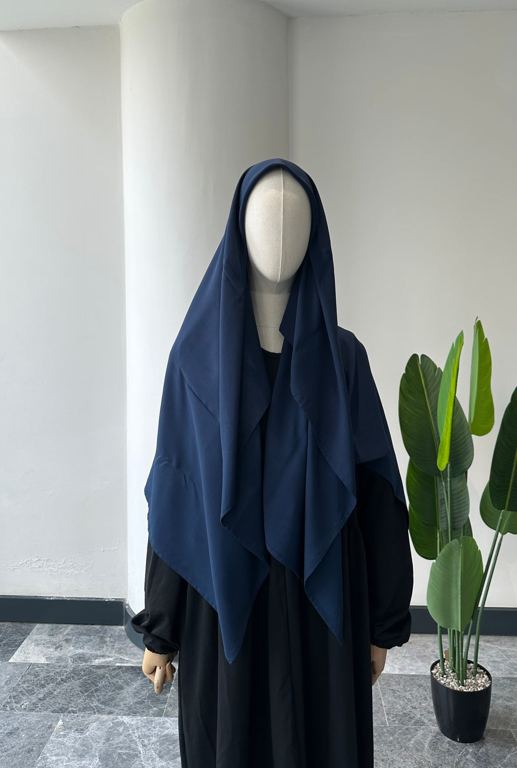 Bambu viskon eşarp -Lacivert| 120 cm