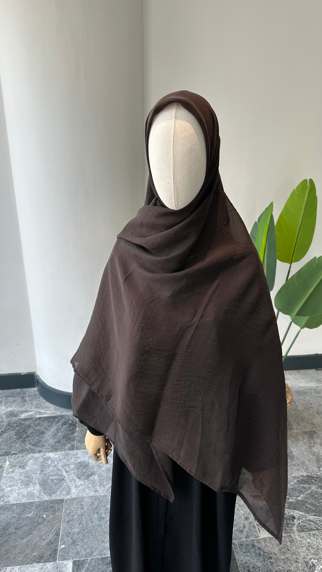 Premıum organze/eşarp-kahve 140cm