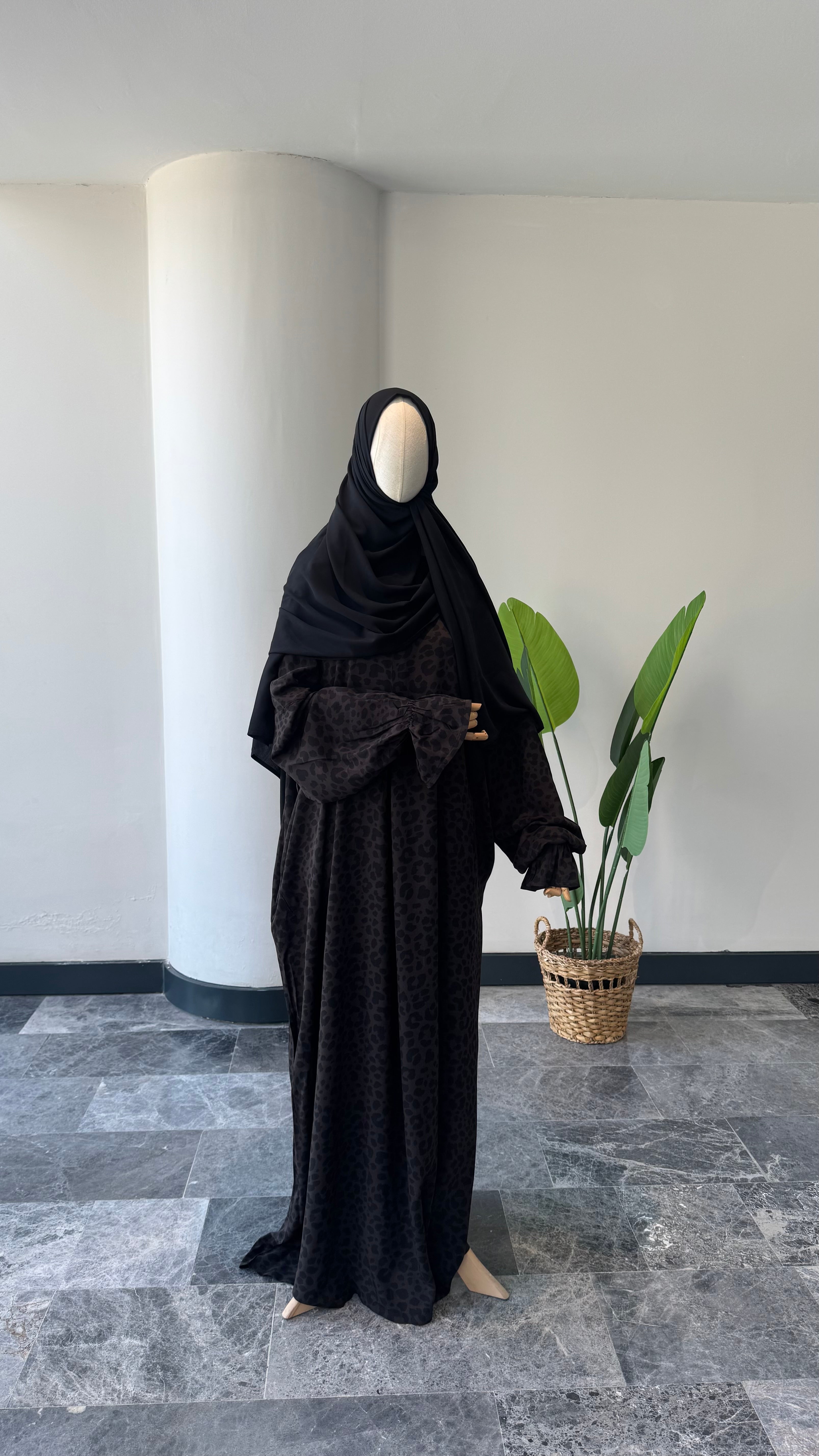 Bambu Viskon-Leopar Desenli /Namaz Elbisesi / Viskon şal