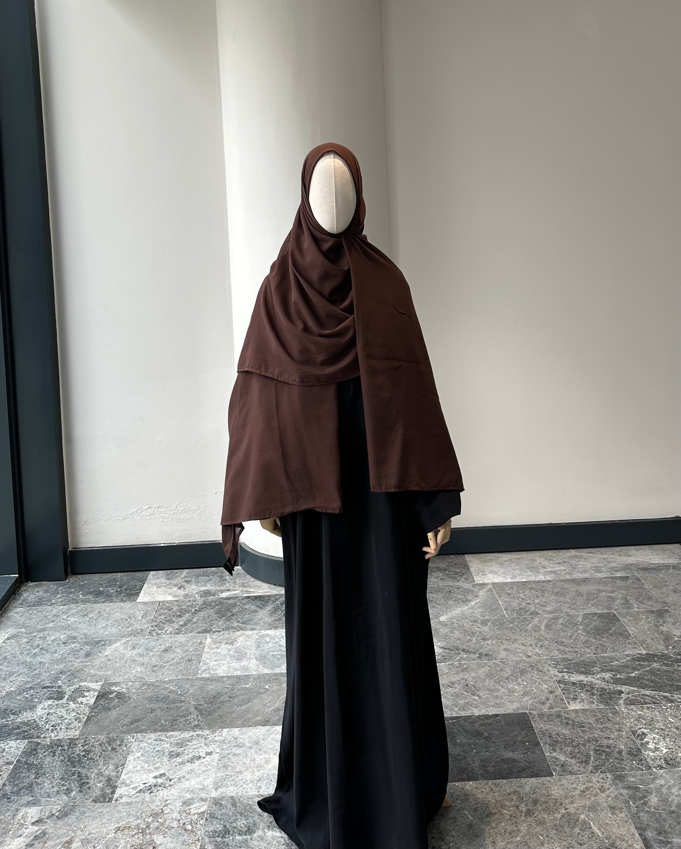 Saf pamuk şal -kahve