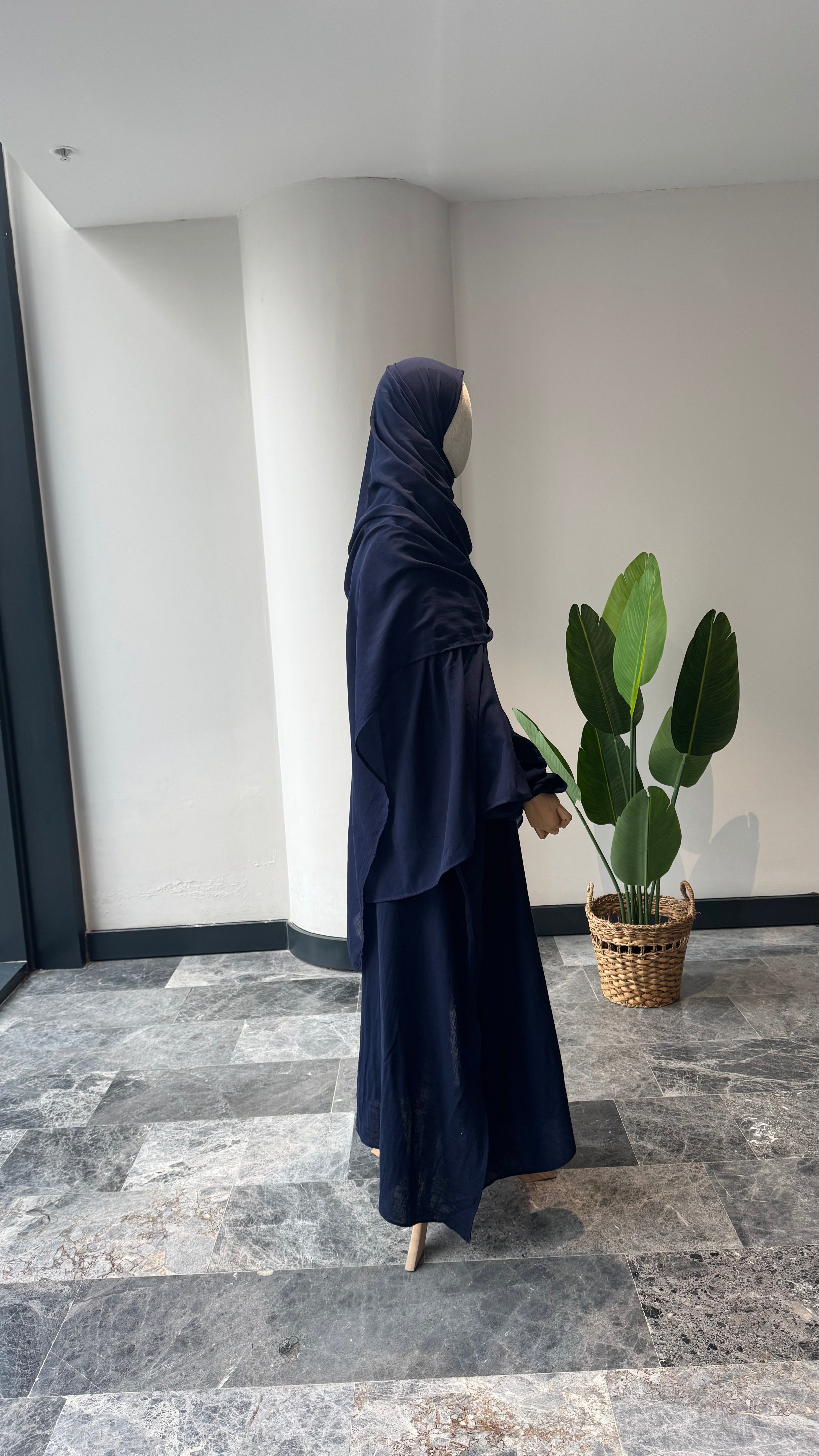 Mekka müslin takım lacivert - etekli | fermuarlı