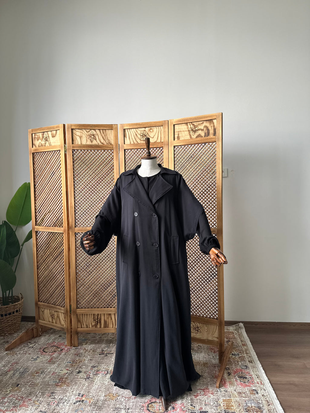 Tensel Pamuk Gabardin/ Trench Panço- Siyah
