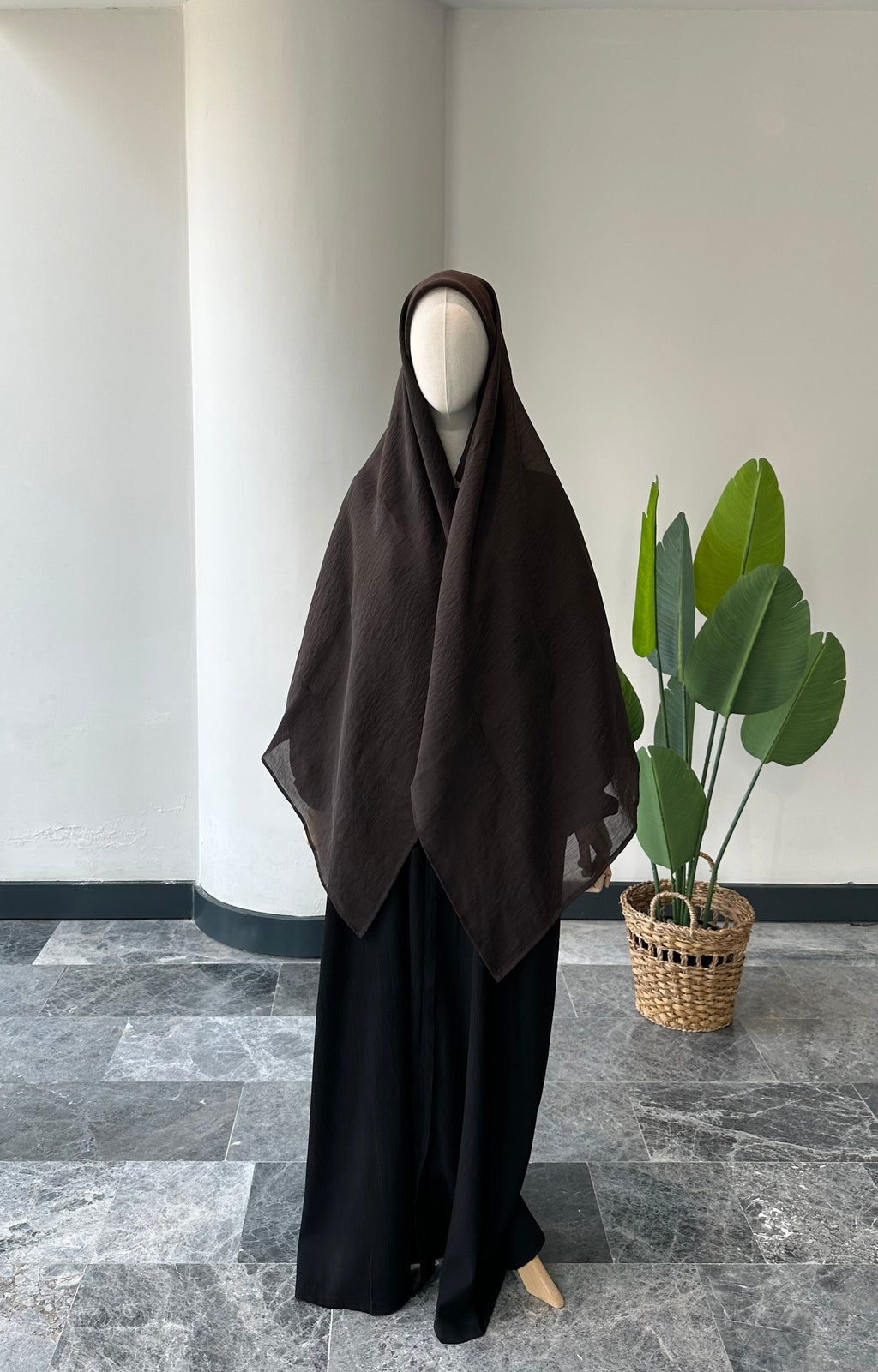Premıum organze/eşarp-kahve 140cm