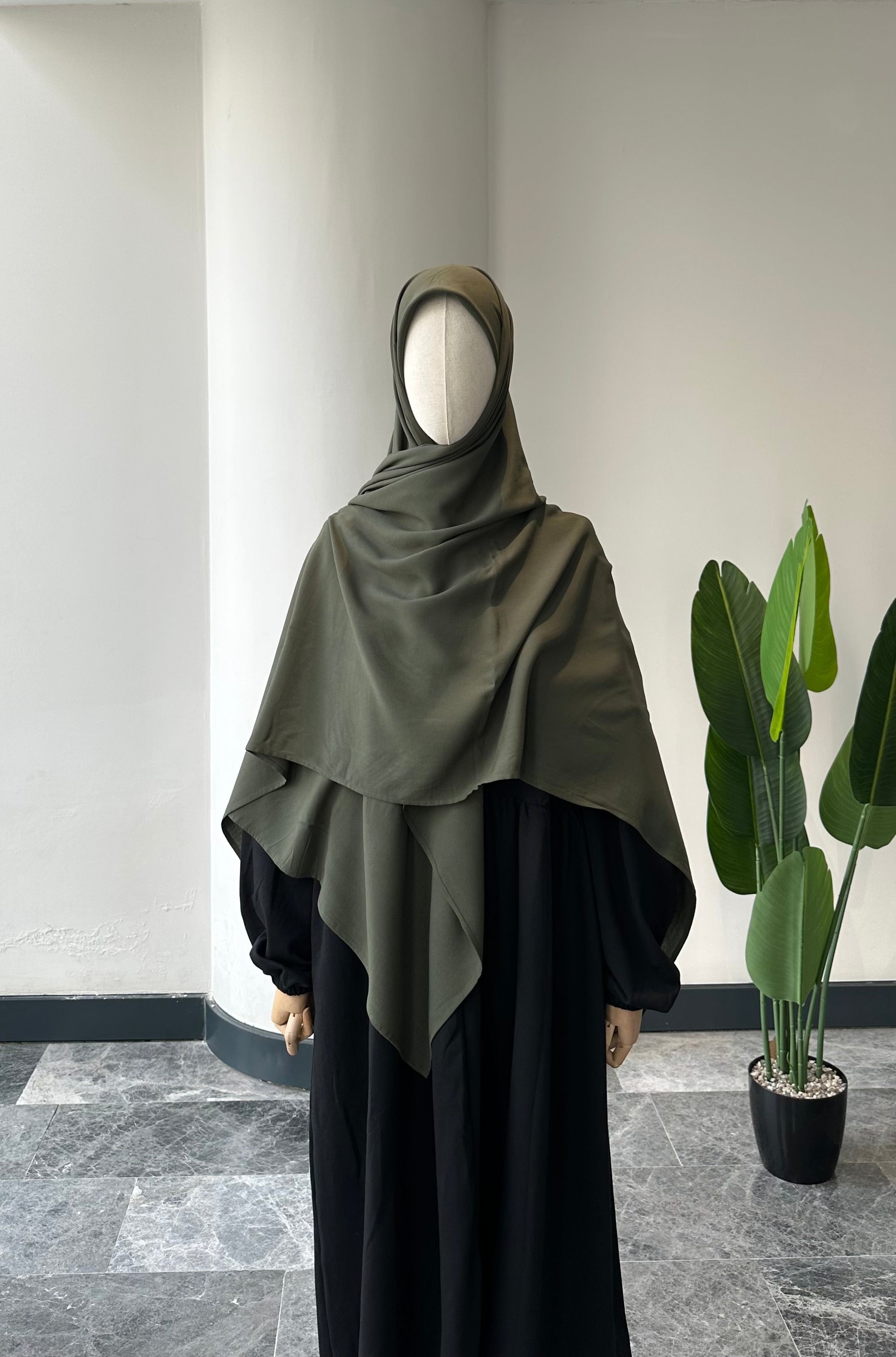 Bambu Viskon-Eşarp/Haki 140 cm