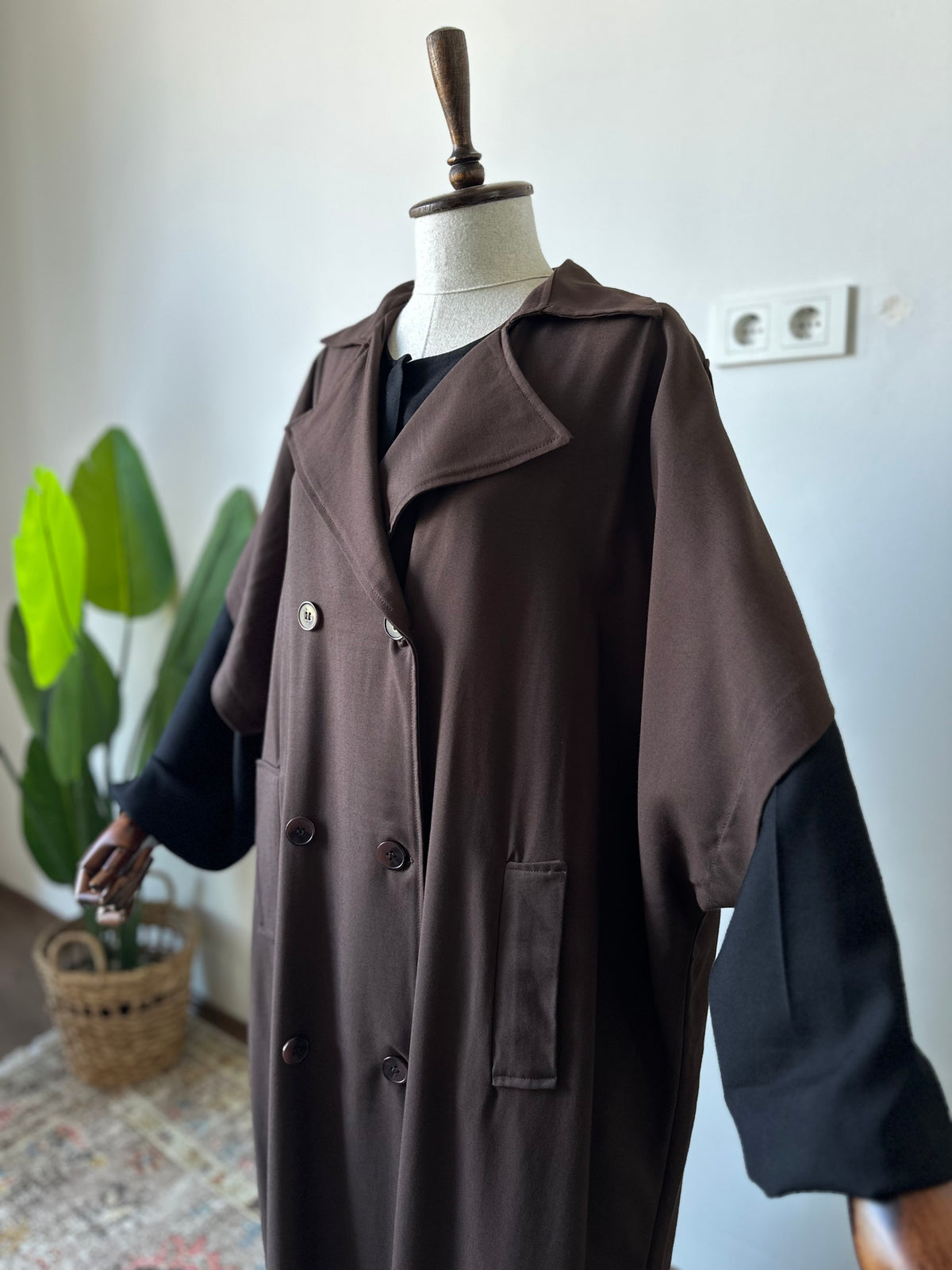 Tensel Pamuk Gabardin/ Trench Panço- Kahve