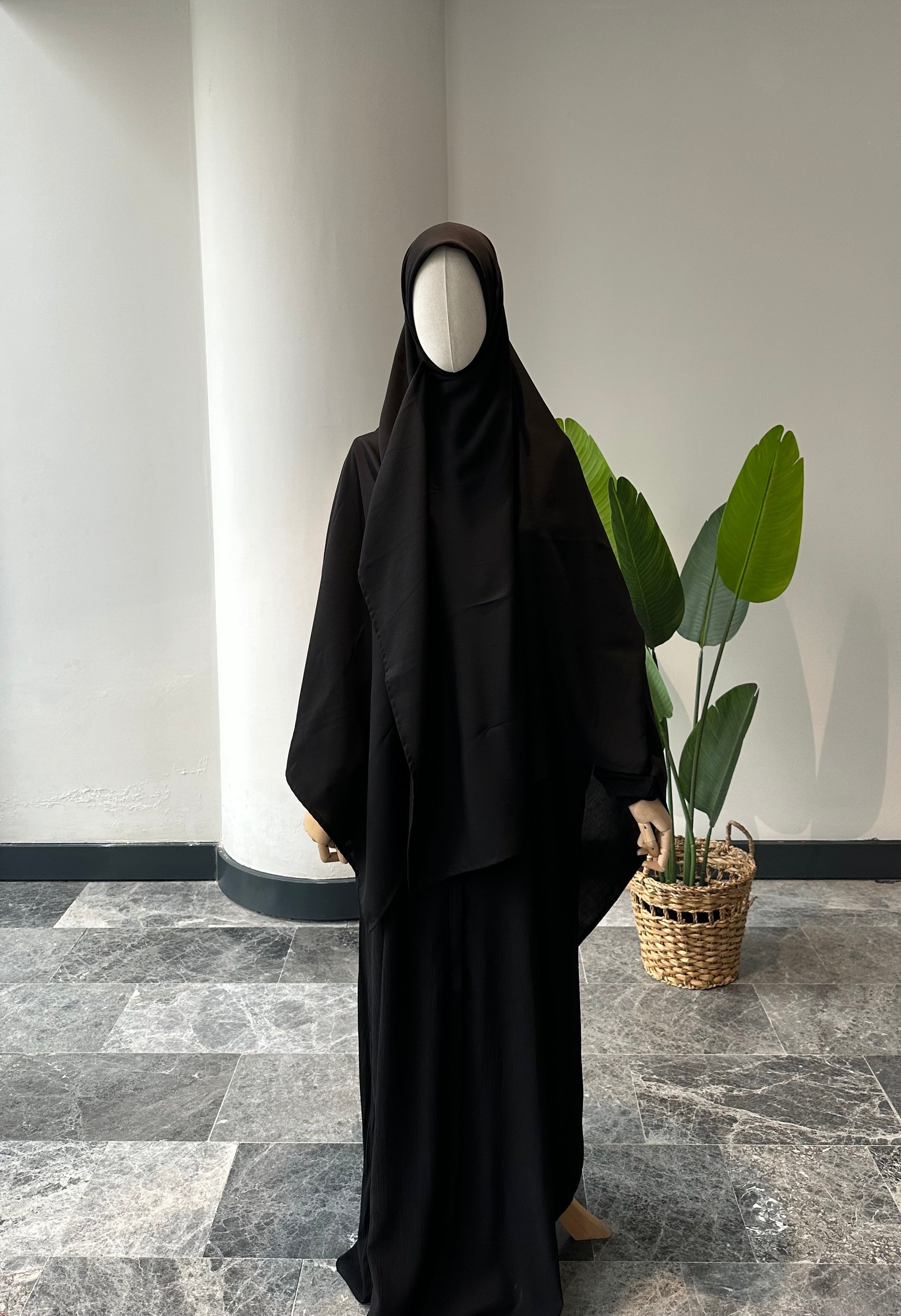 Bambu Viskon Eşarp - Siyah 140*140 cm