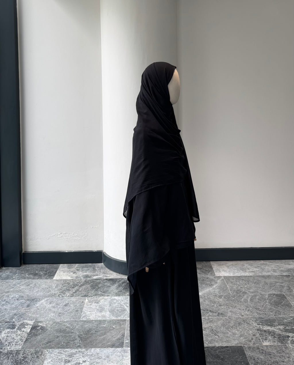 Saf pamuk şal -siyah