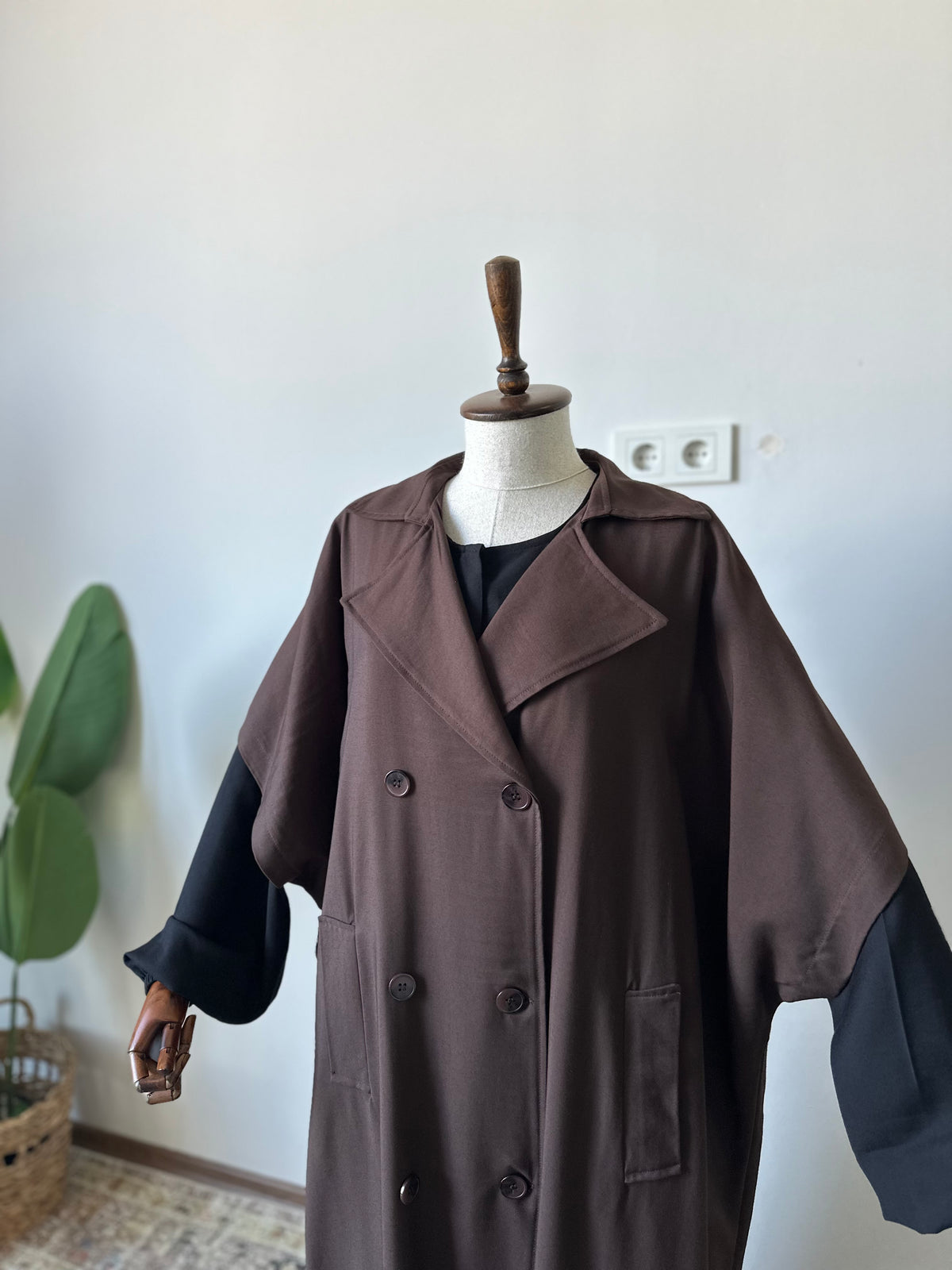 Tensel Pamuk Gabardin/ Trench Panço- Kahve
