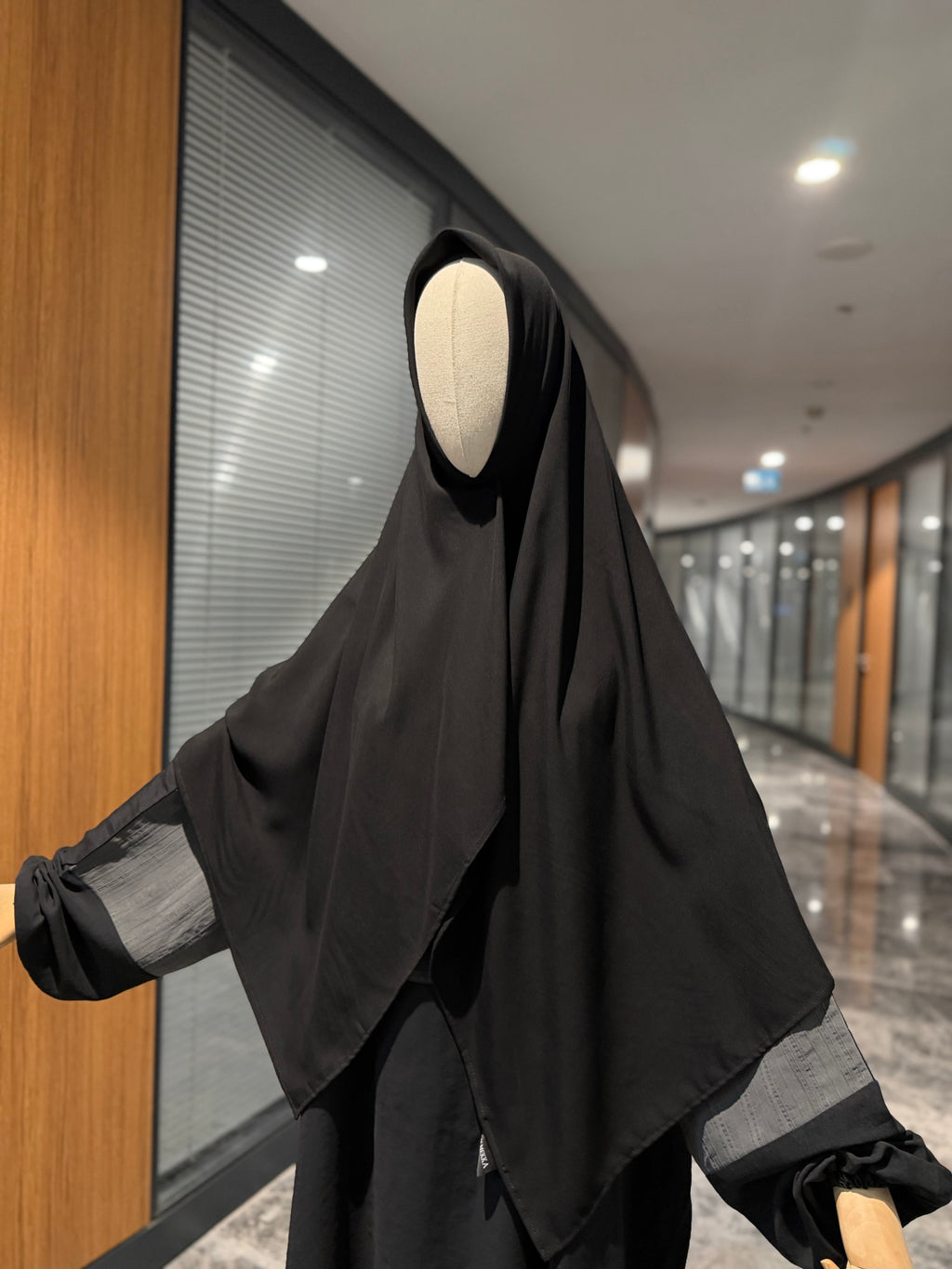 Bambu viskon eşarp  - siyah-140 cm