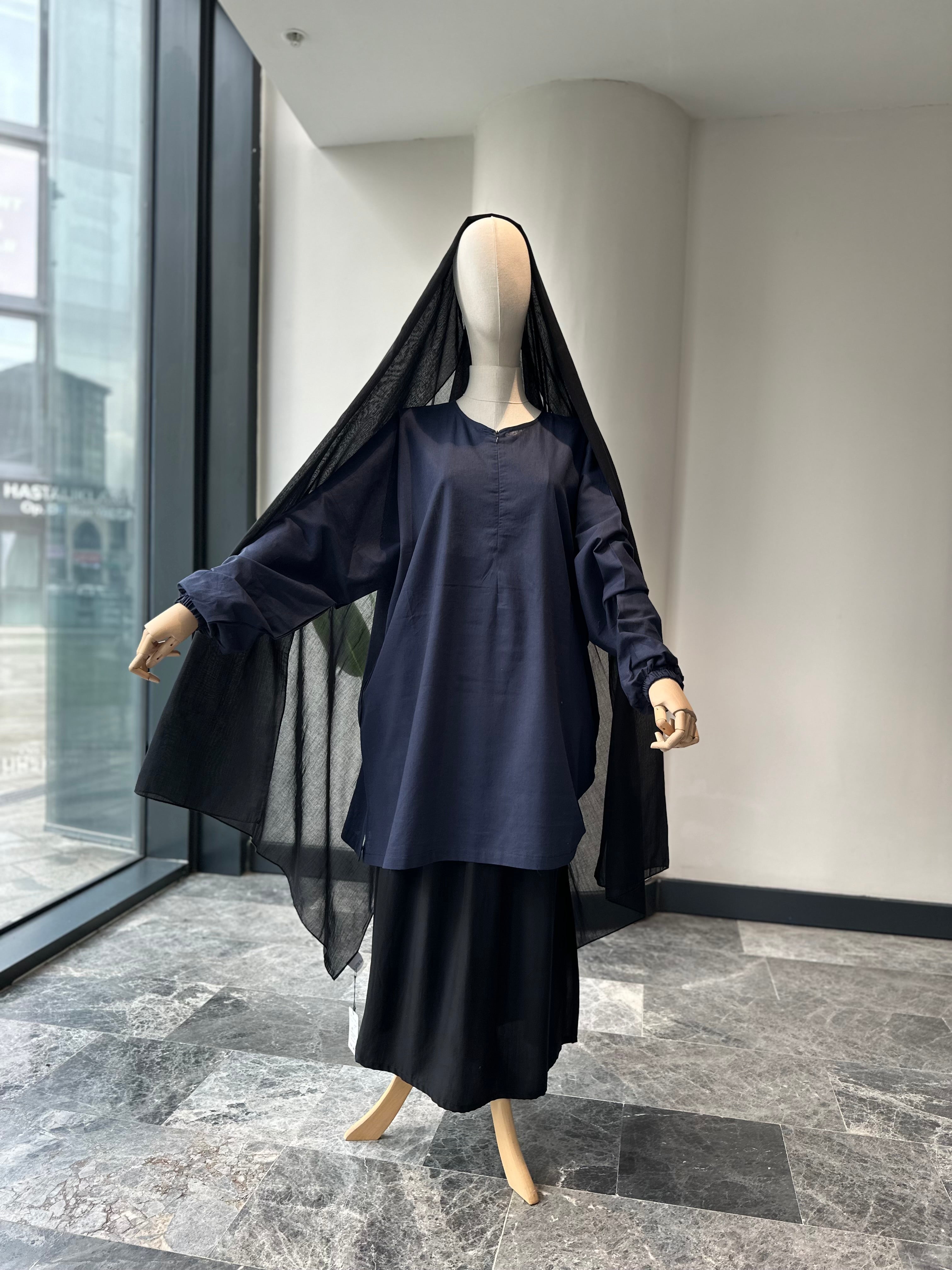 sade keten tunik - lacivert