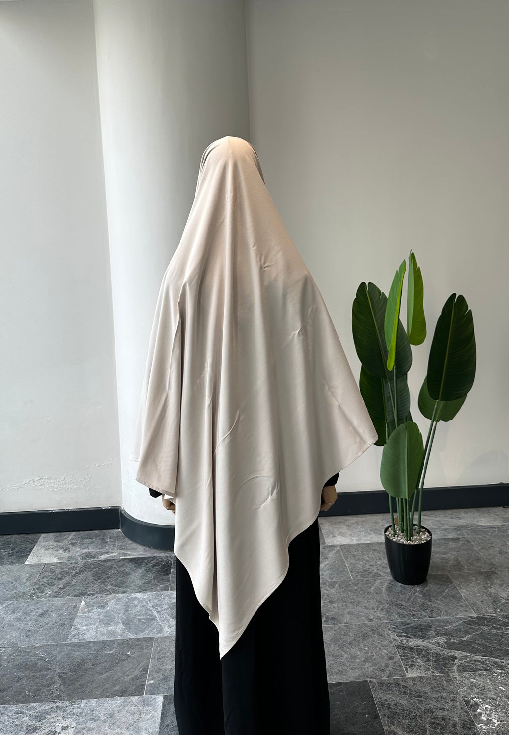 Bambu viskon eşarp -Krem| 140 cm