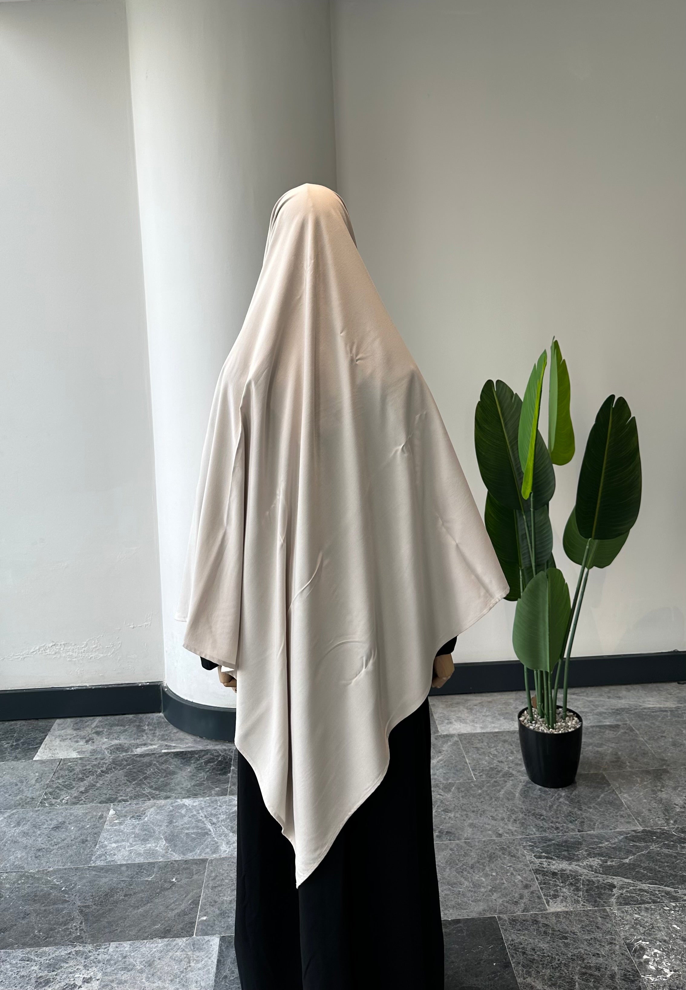 Bambu viskon eşarp -Krem| 140 cm