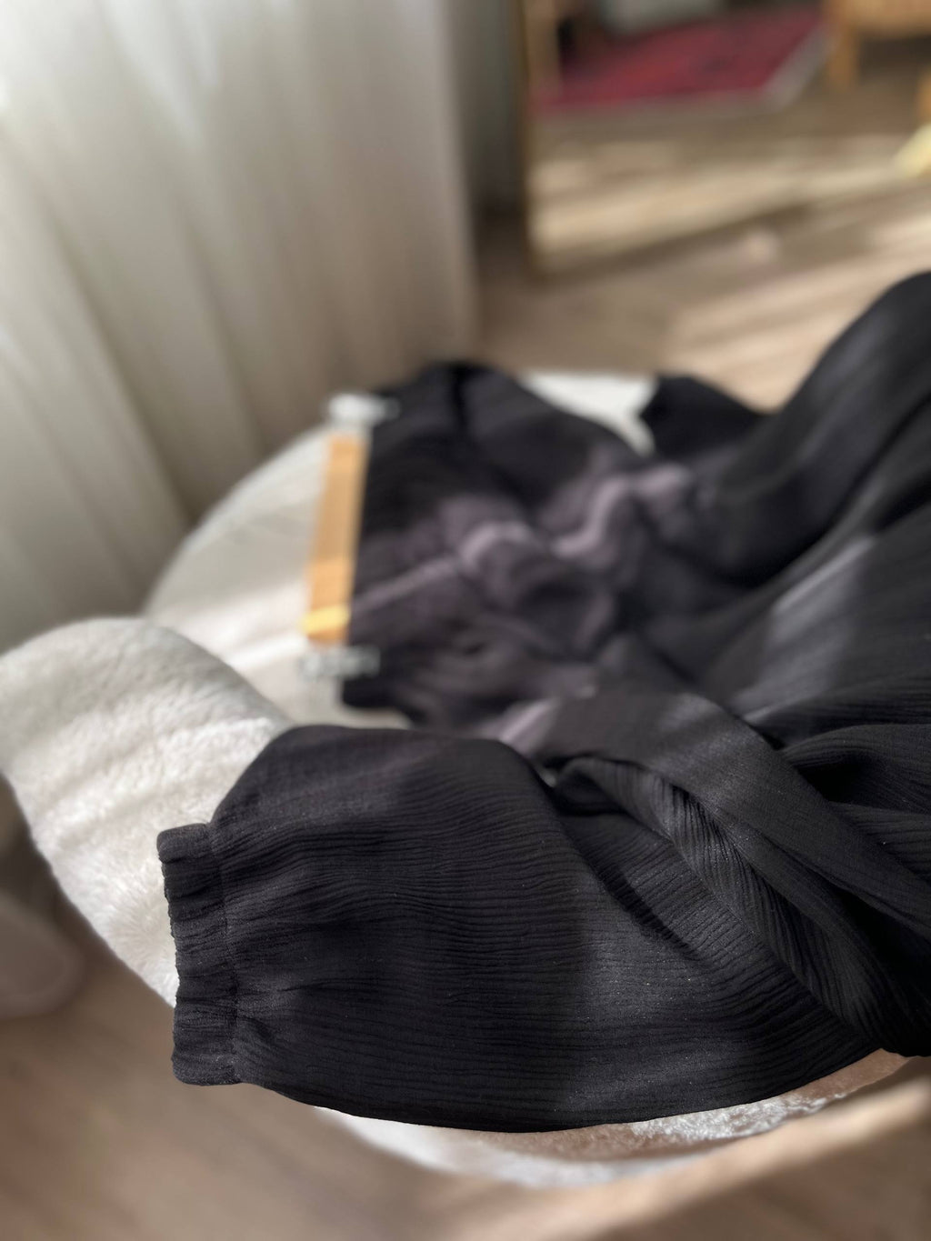 Bambu bürümcük şalvar - siyah