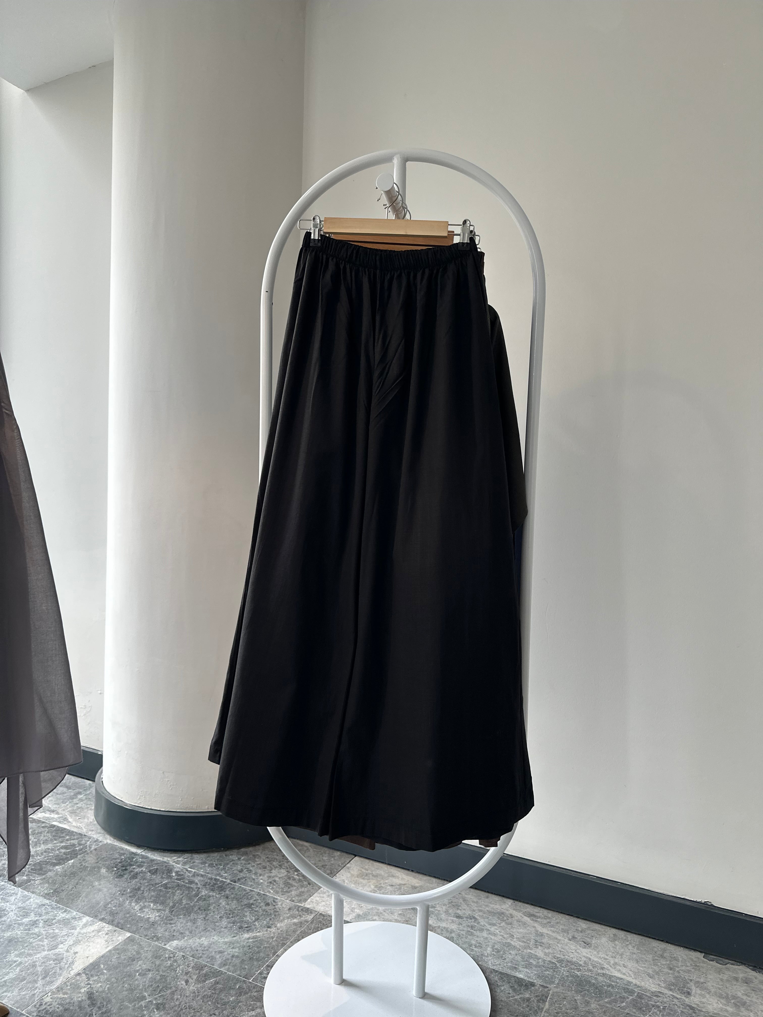 Sade keten bol pantolon -kahve