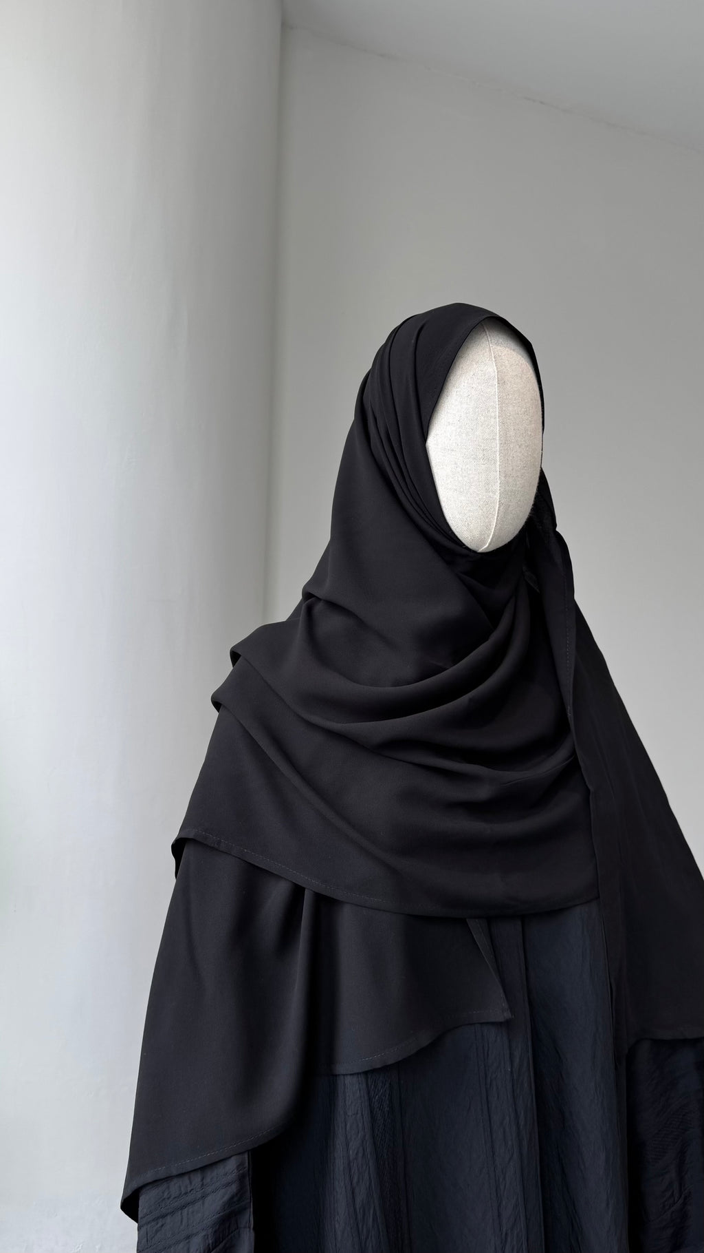 Bambu Viskon/Şal-Siyah 2m X 70 cm
