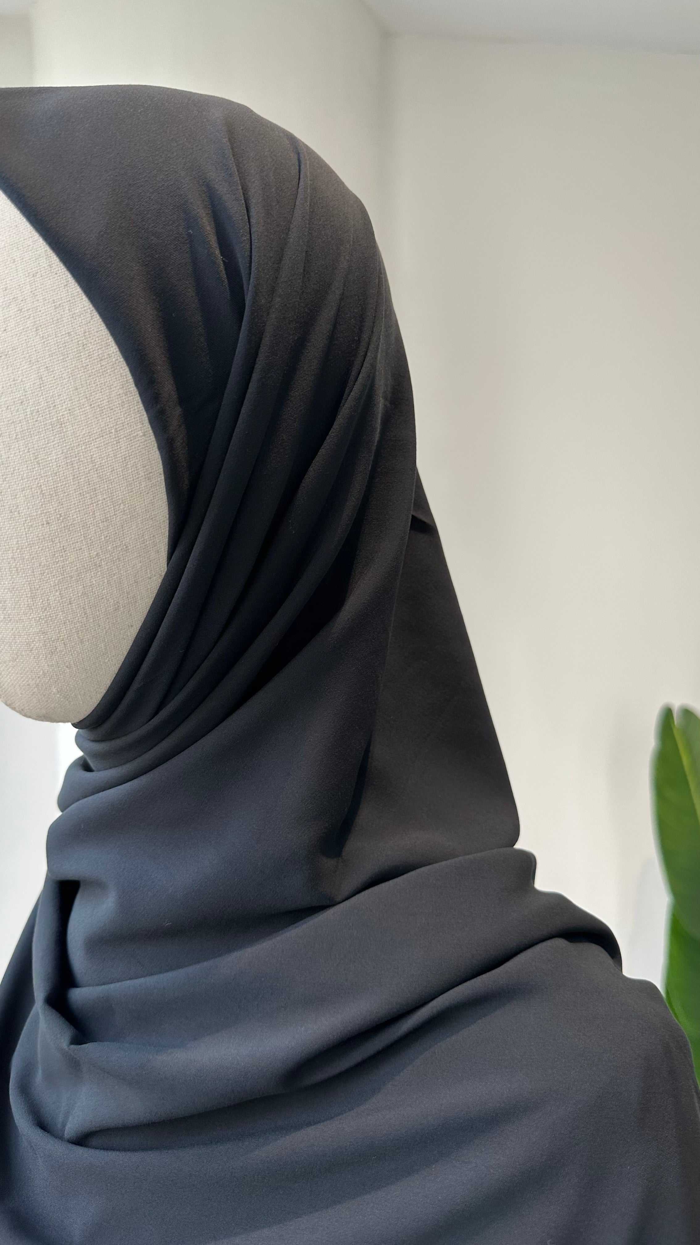 Bambu viskon eşarp -Antrasit siyah | 140 cm