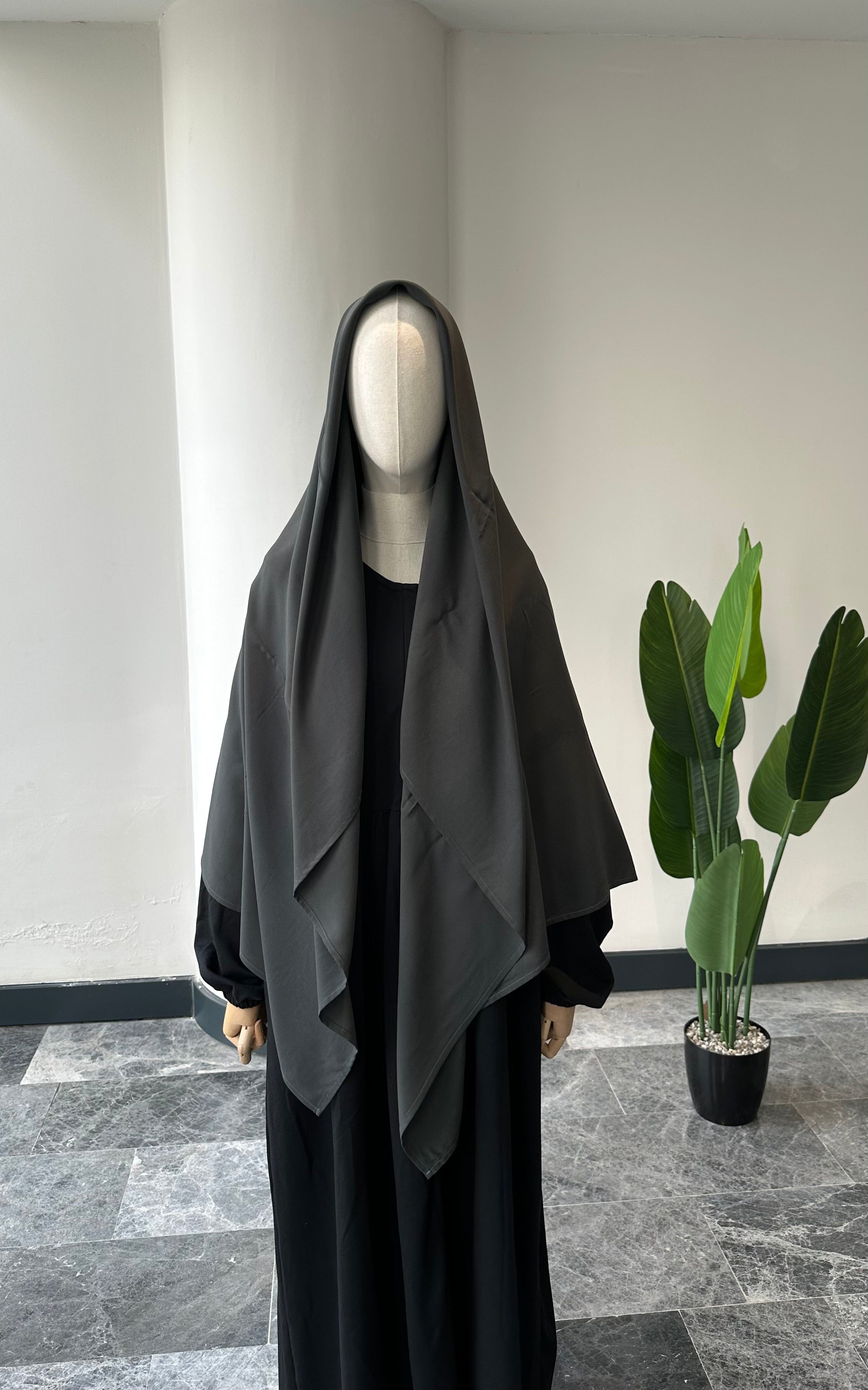 Bambu viskon eşarp -Füme | 140 cm