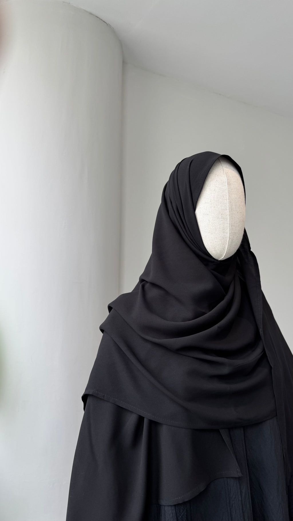 Bambu Viskon/Şal-Siyah 2m X 70 cm