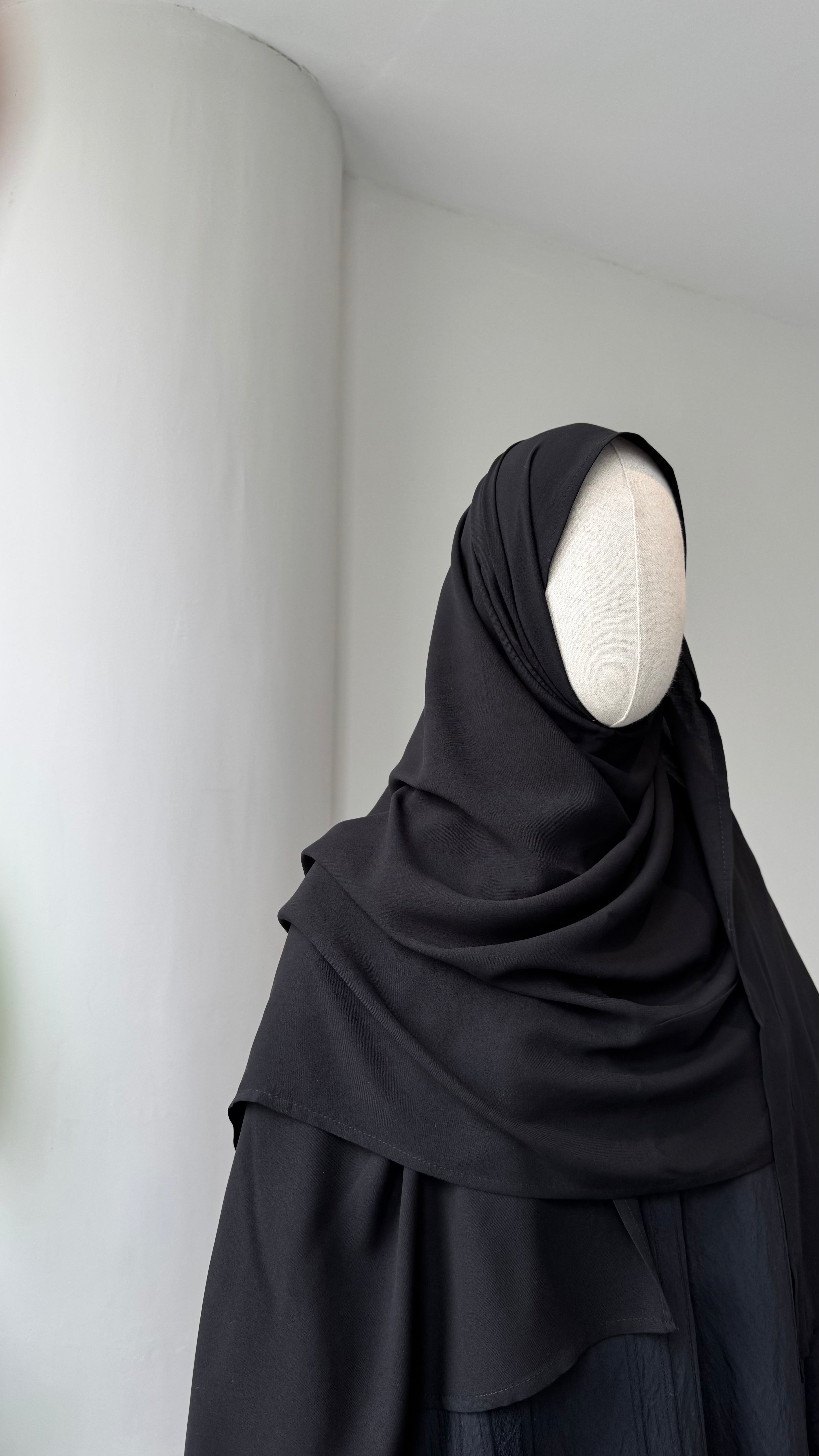 Bambu Viskon/Şal-Siyah 2m X 70 cm