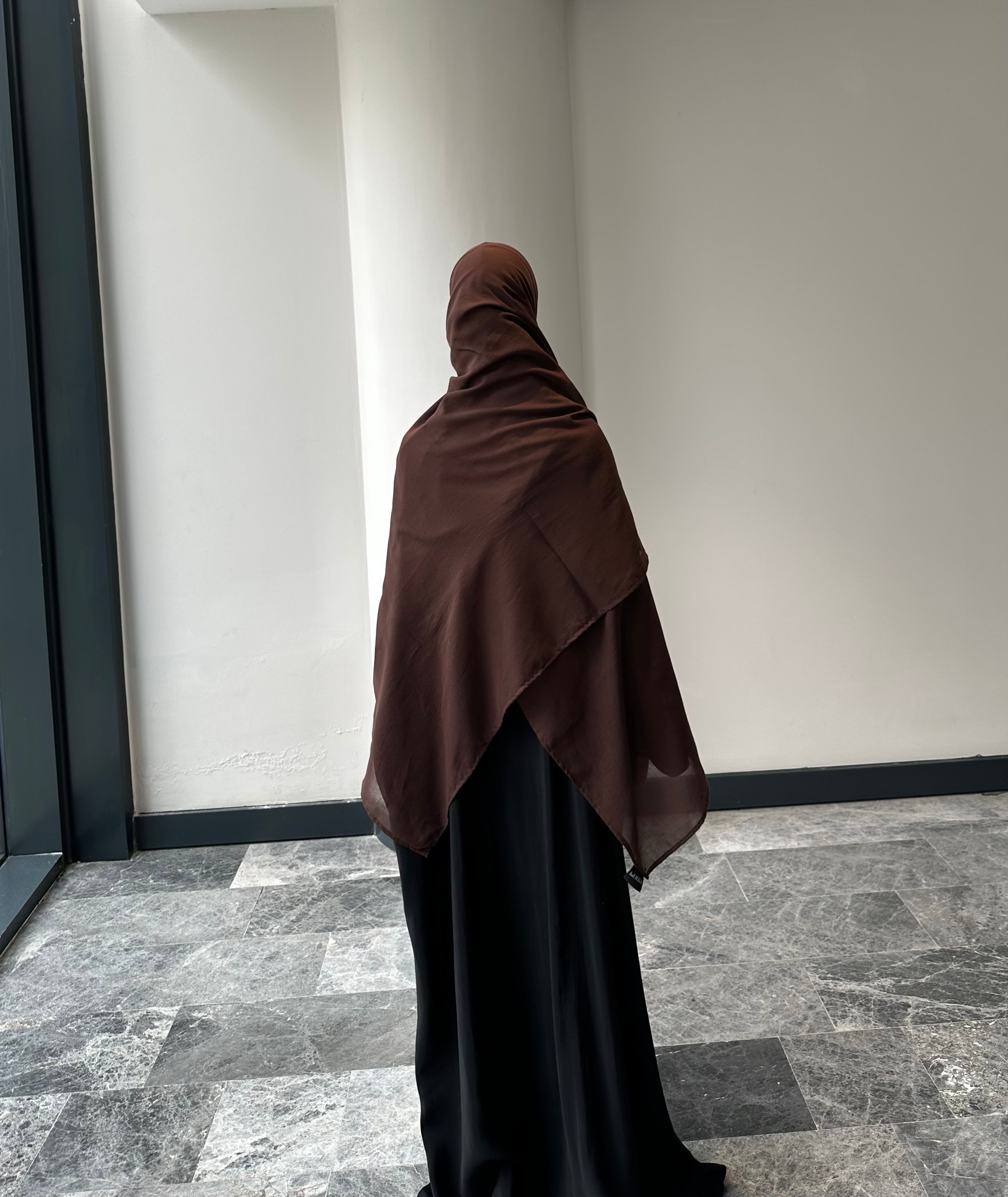 Saf pamuk şal -kahve