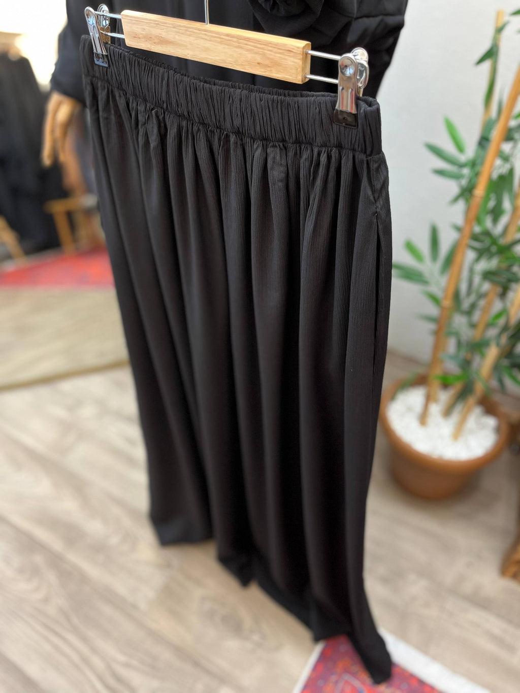 Bambu bürümcük şalvar - siyah