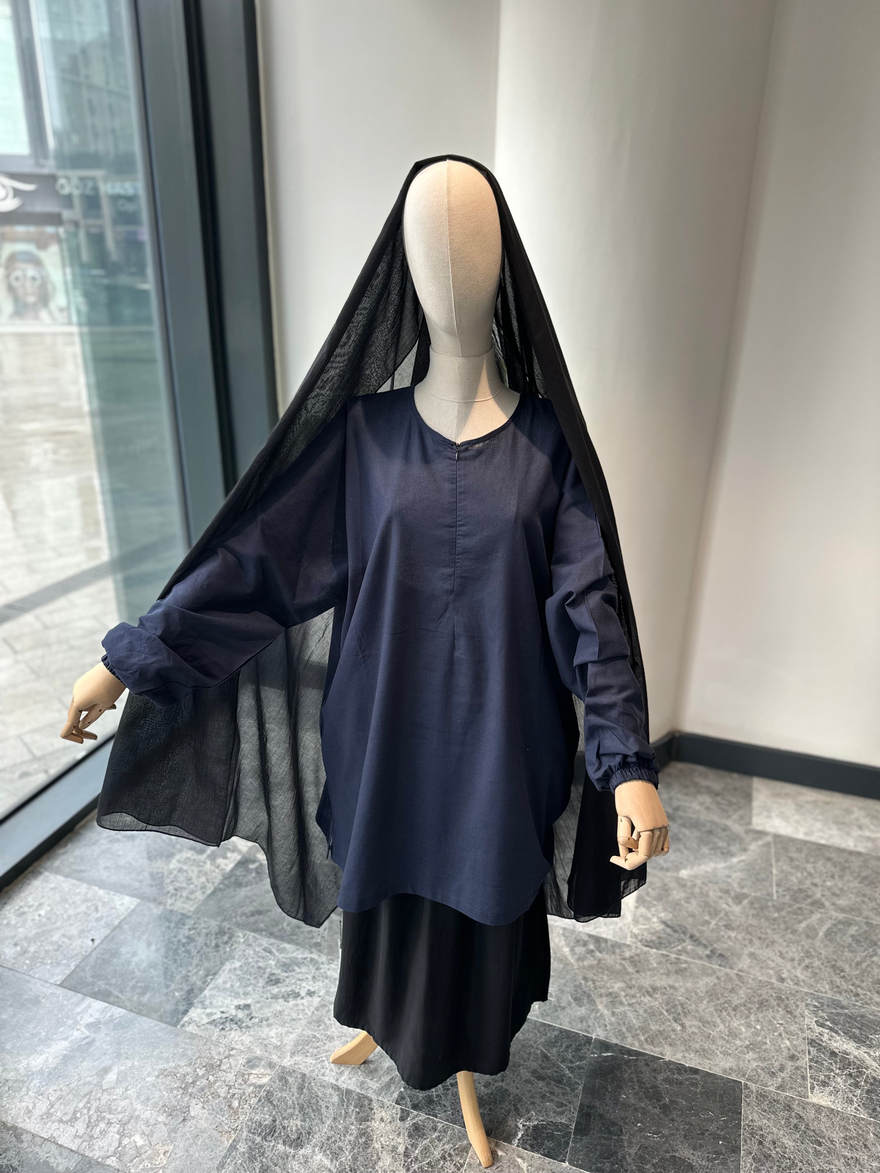 sade keten tunik - lacivert