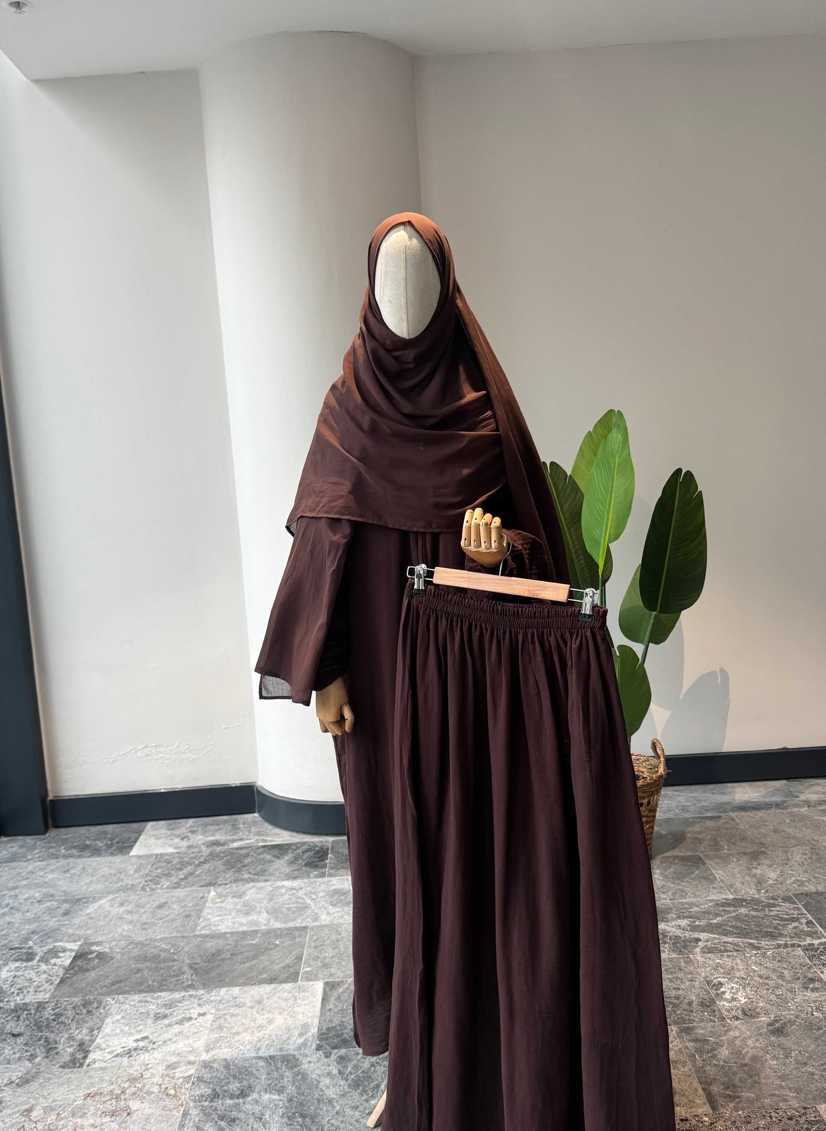 Mekka takım kahve - şalvarlı | fermuarlı