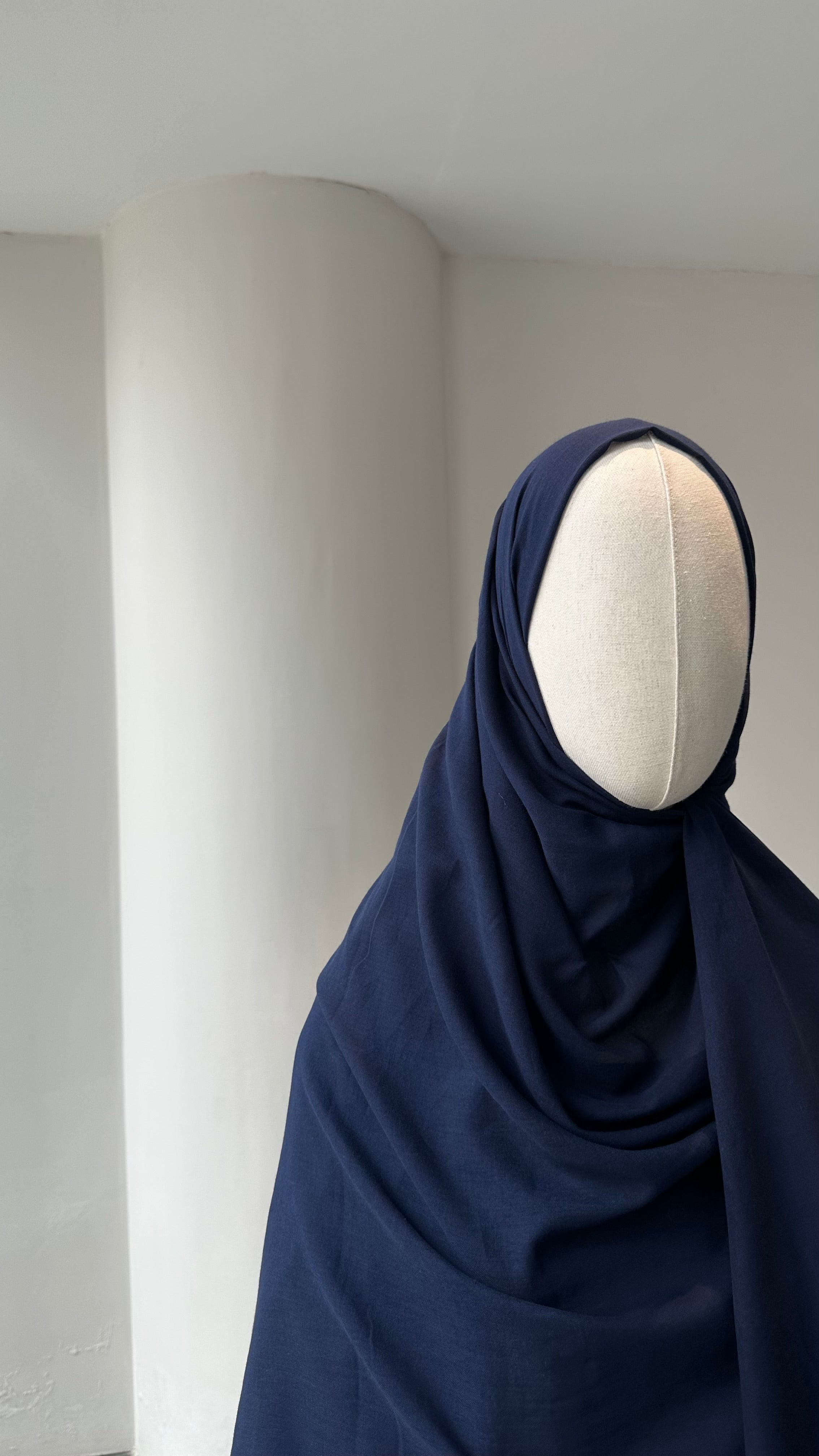 Saf pamuk şal -lacivert