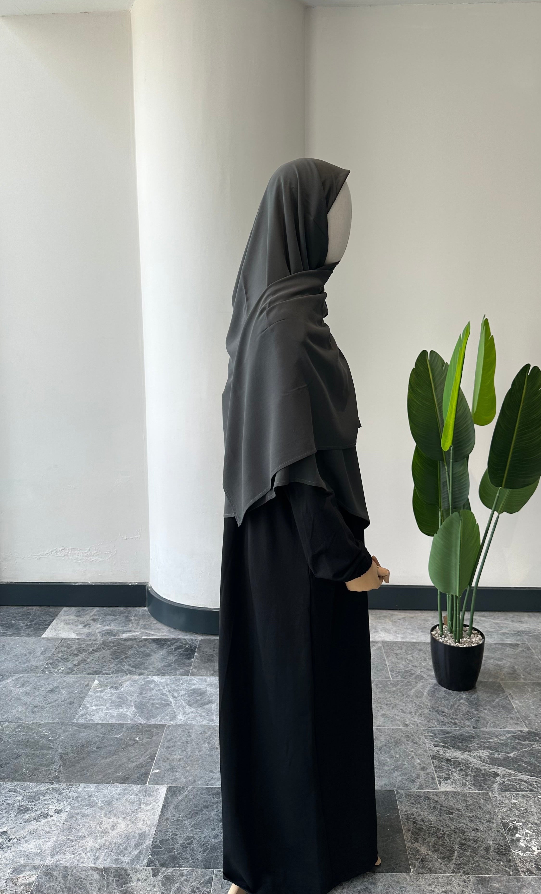 Bambu viskon eşarp füme | 120 cm