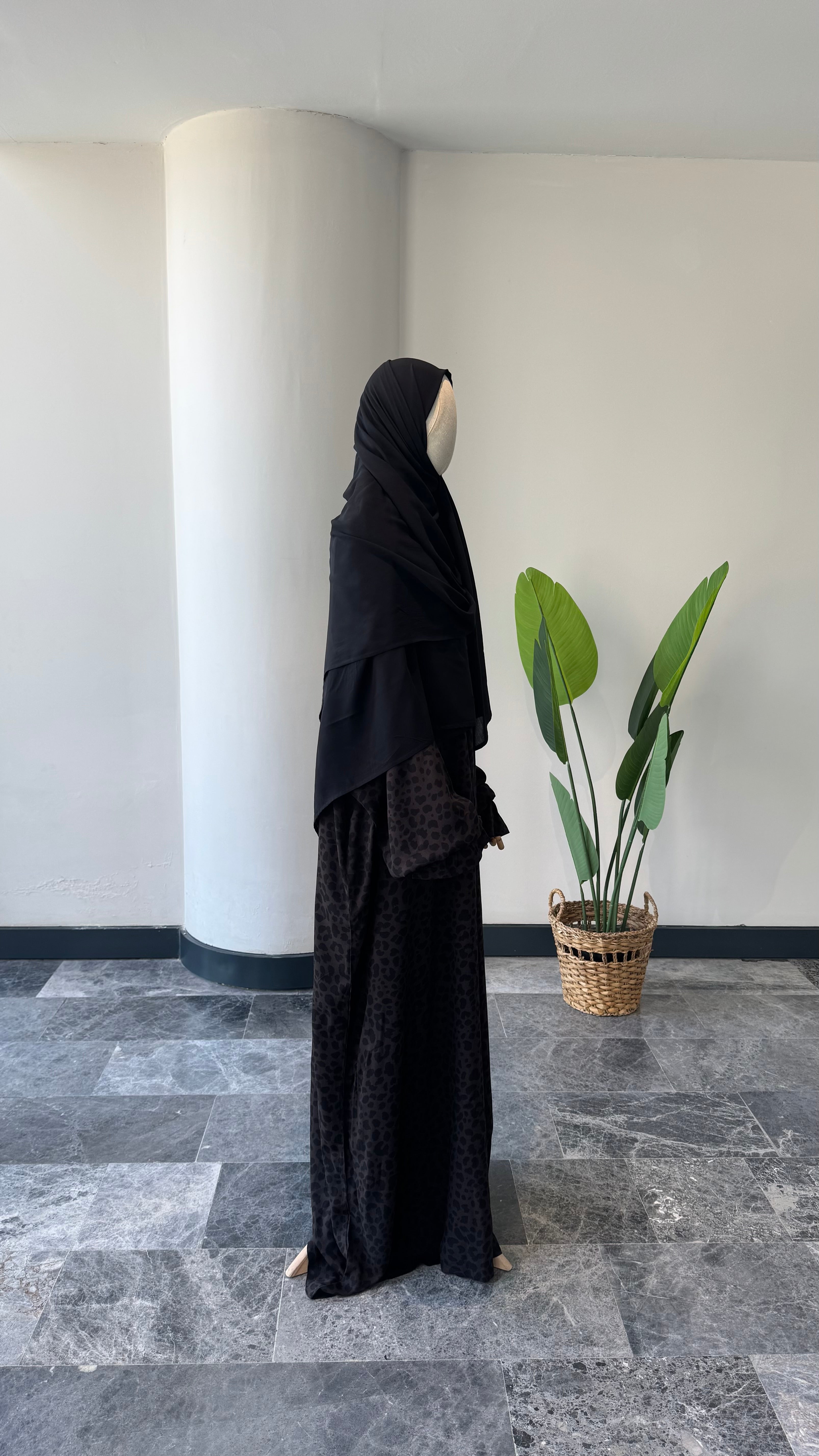 Bambu Viskon-Leopar Desenli /Namaz Elbisesi / Viskon şal