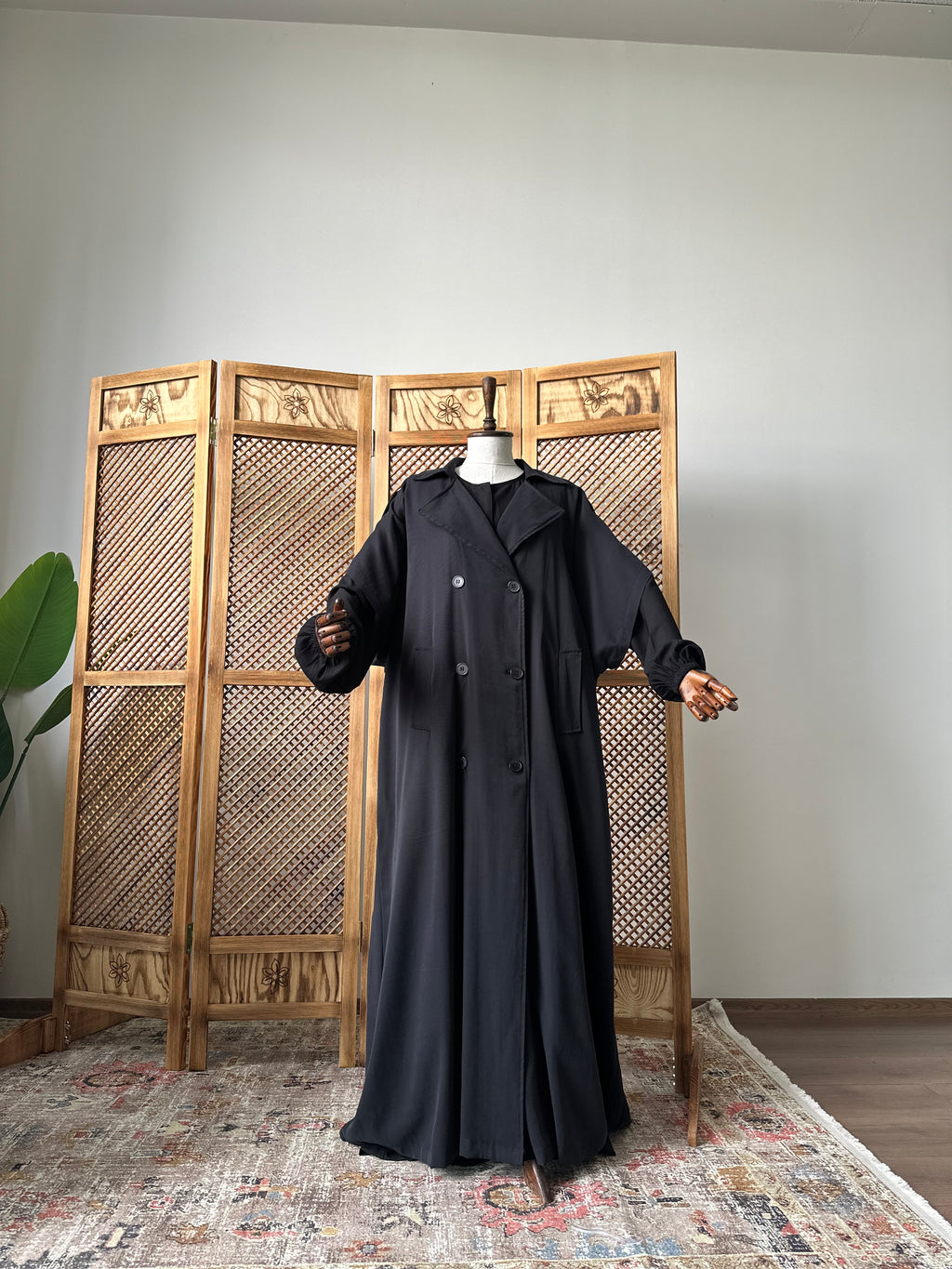 Tensel Pamuk Gabardin/ Trench Panço- Siyah