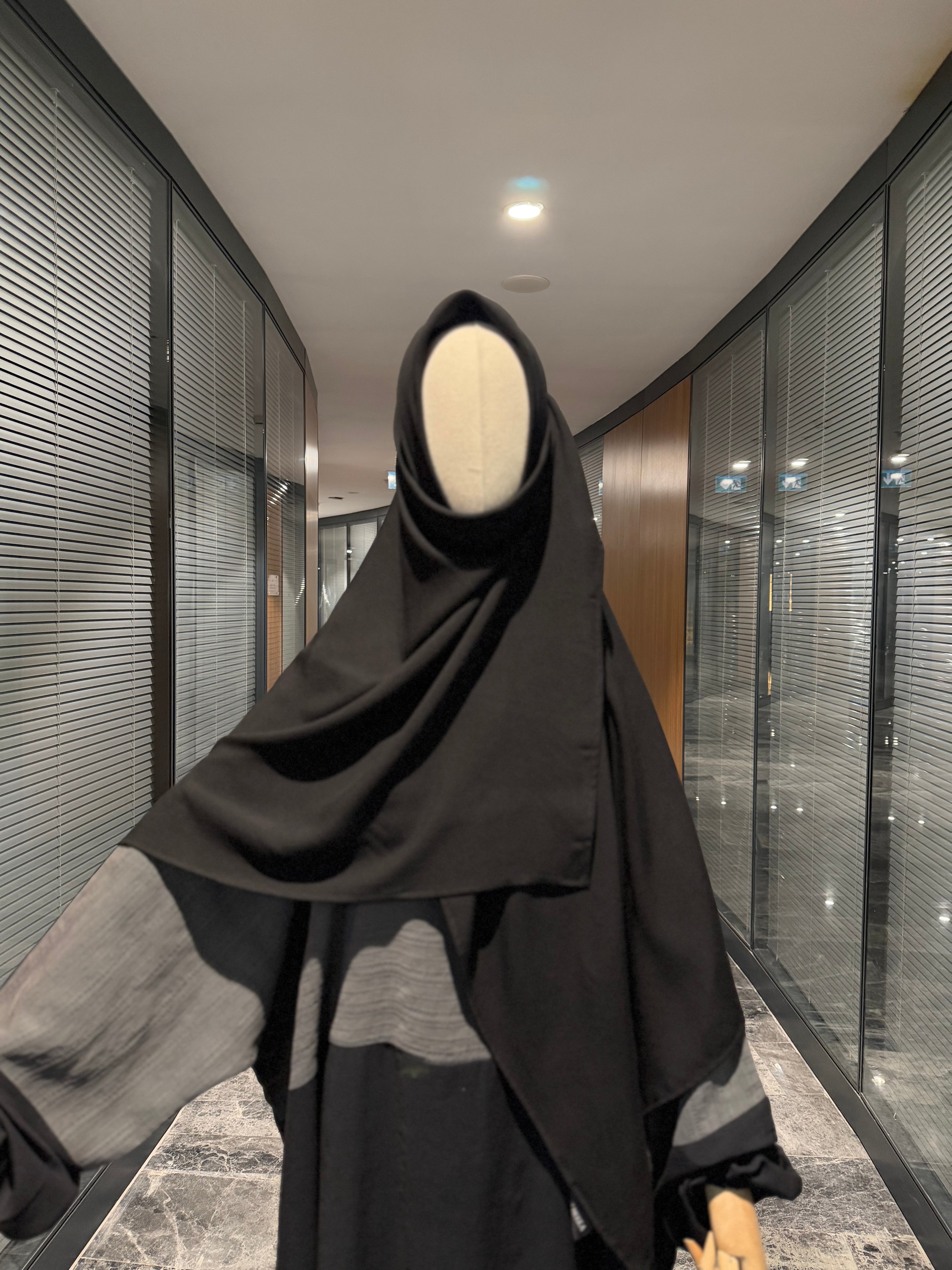 Bambu viskon eşarp  - siyah-120 cm