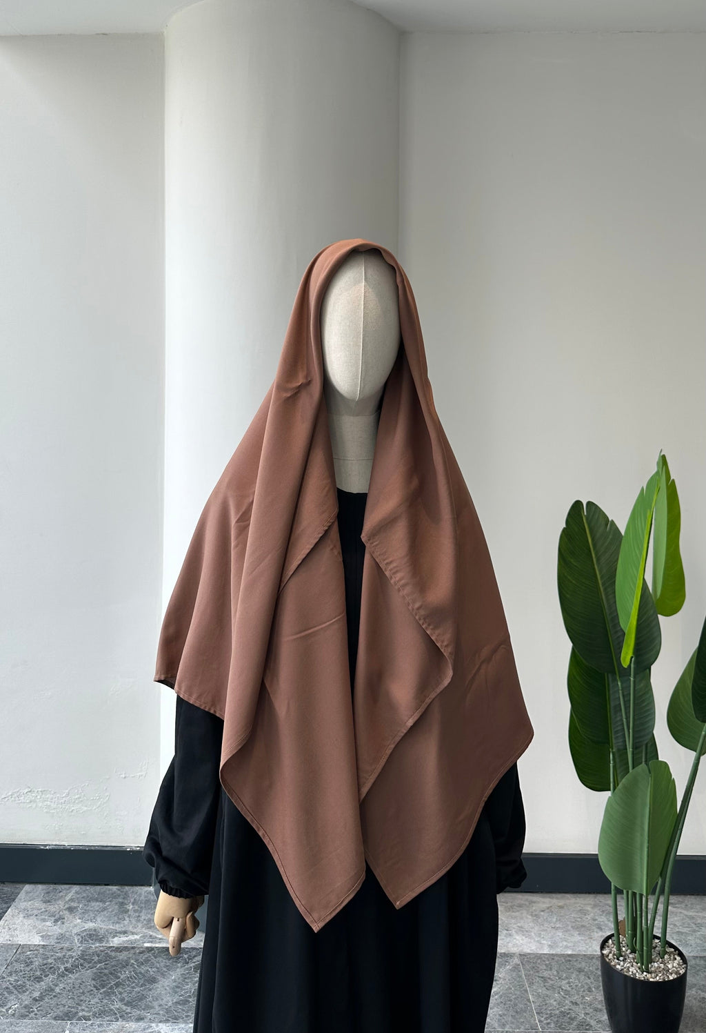 Bambu viskon eşarp -Kahve| 120 cm