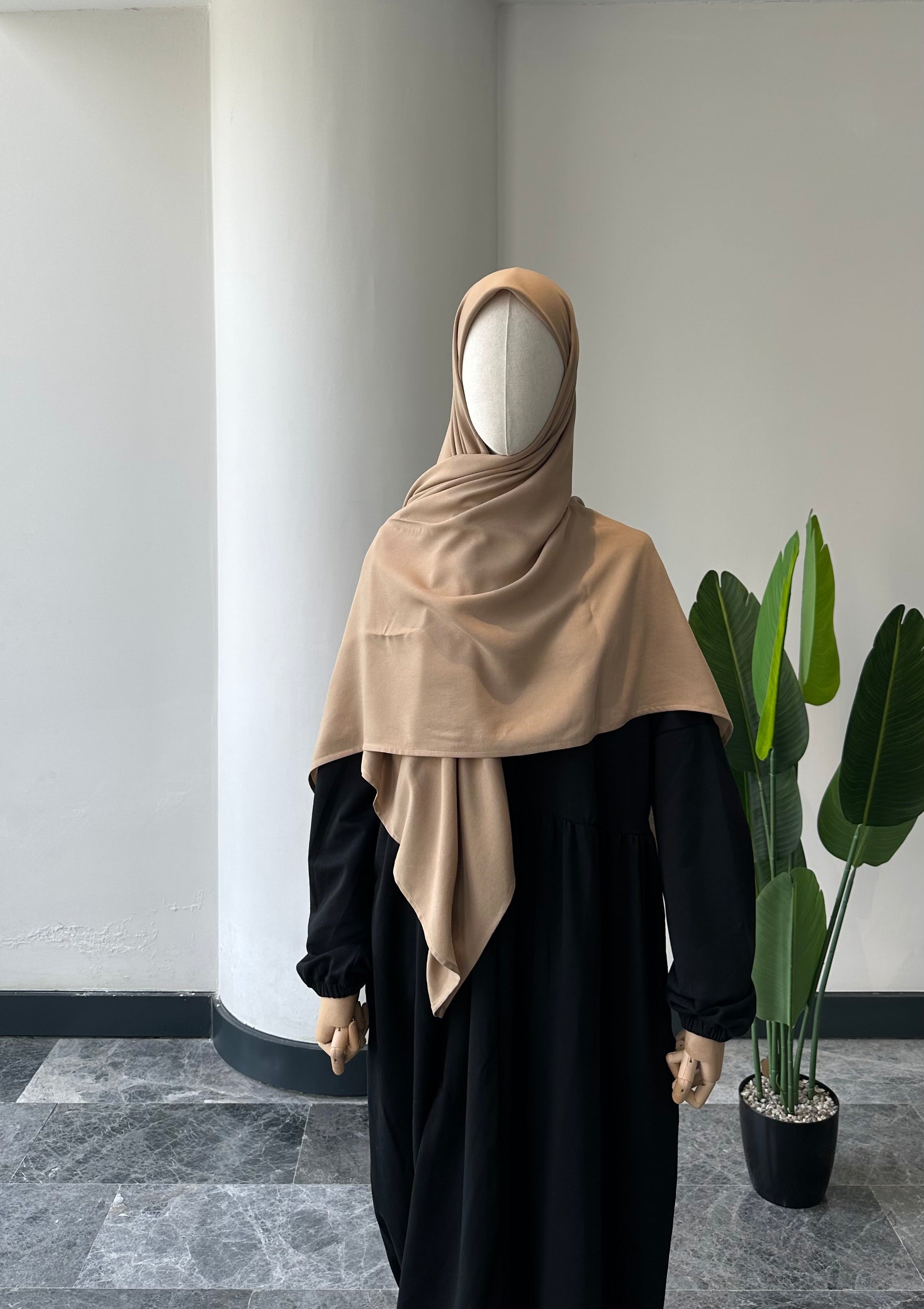 Bambu viskon eşarp -Latte| 120 cm