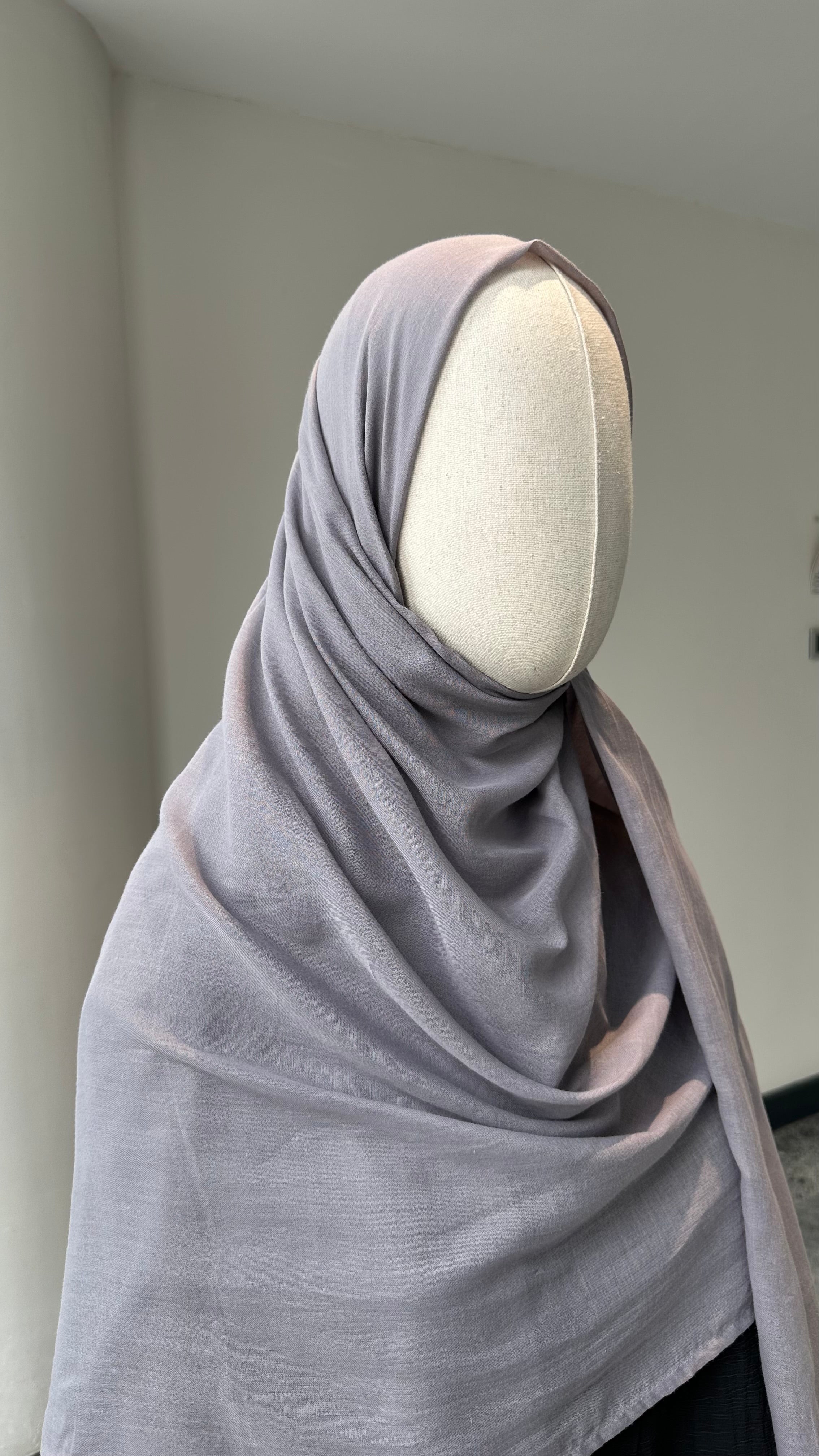 Saf pamuk şal - gri