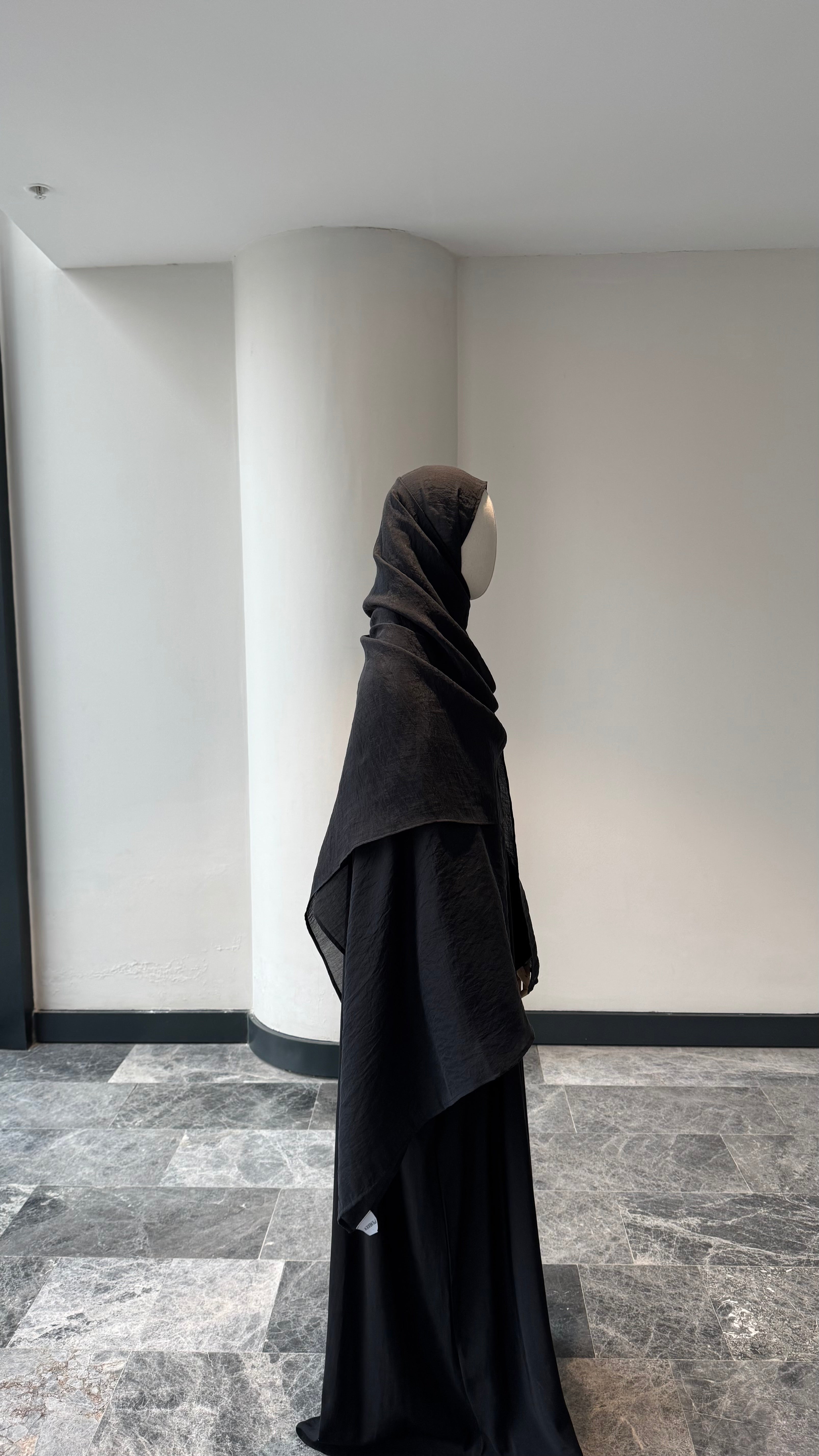 Premıum  organze  şal - siyah