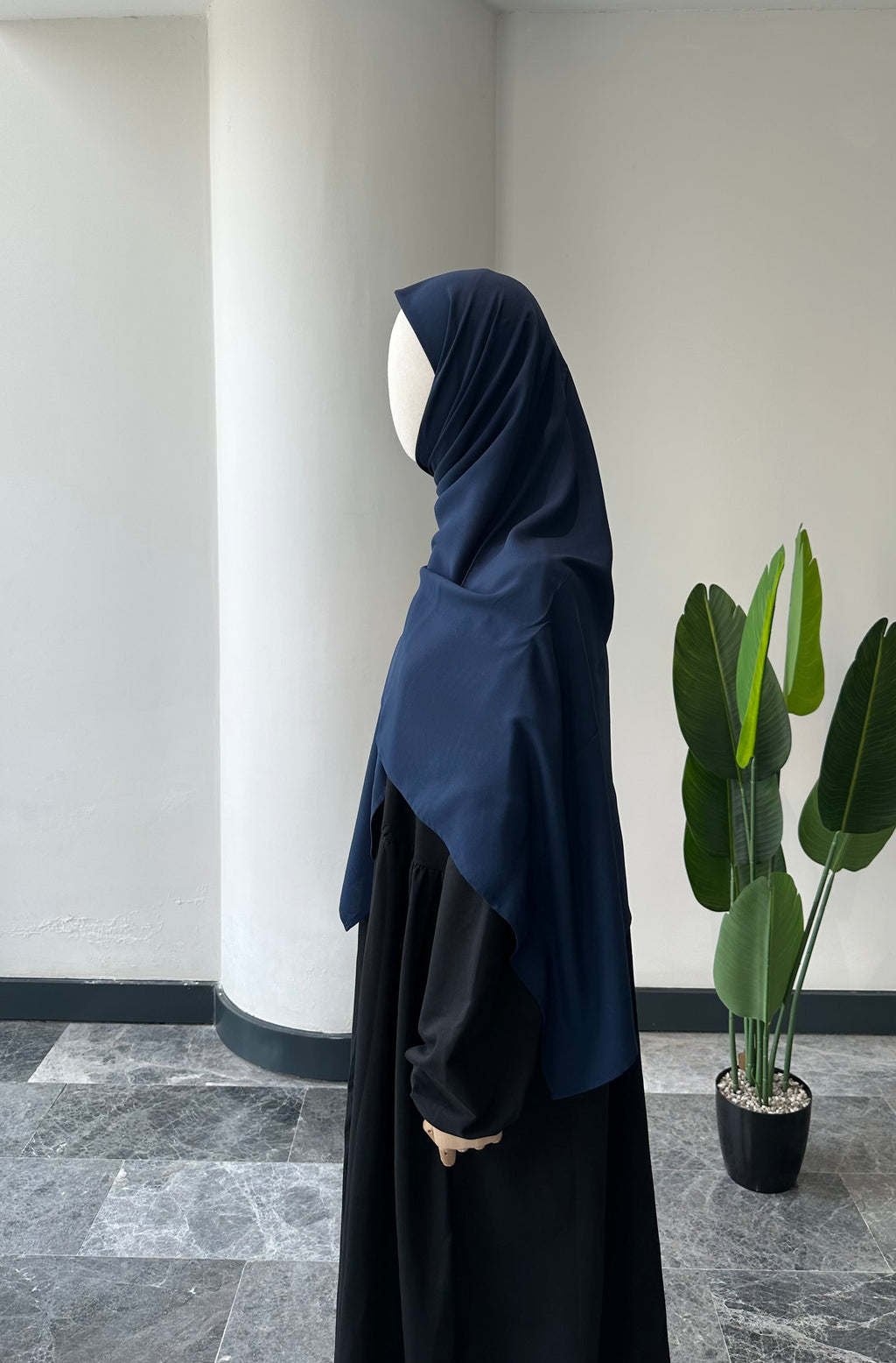 Bambu viskon eşarp -Lacivert| 120 cm