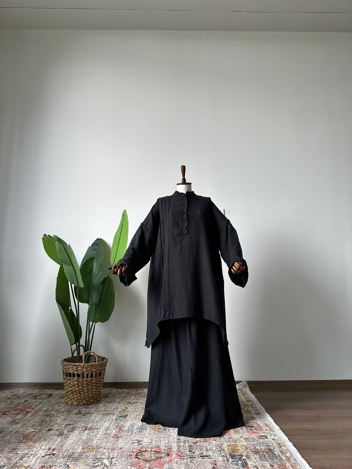 Gabardin/Amine Etek Takım-Siyah