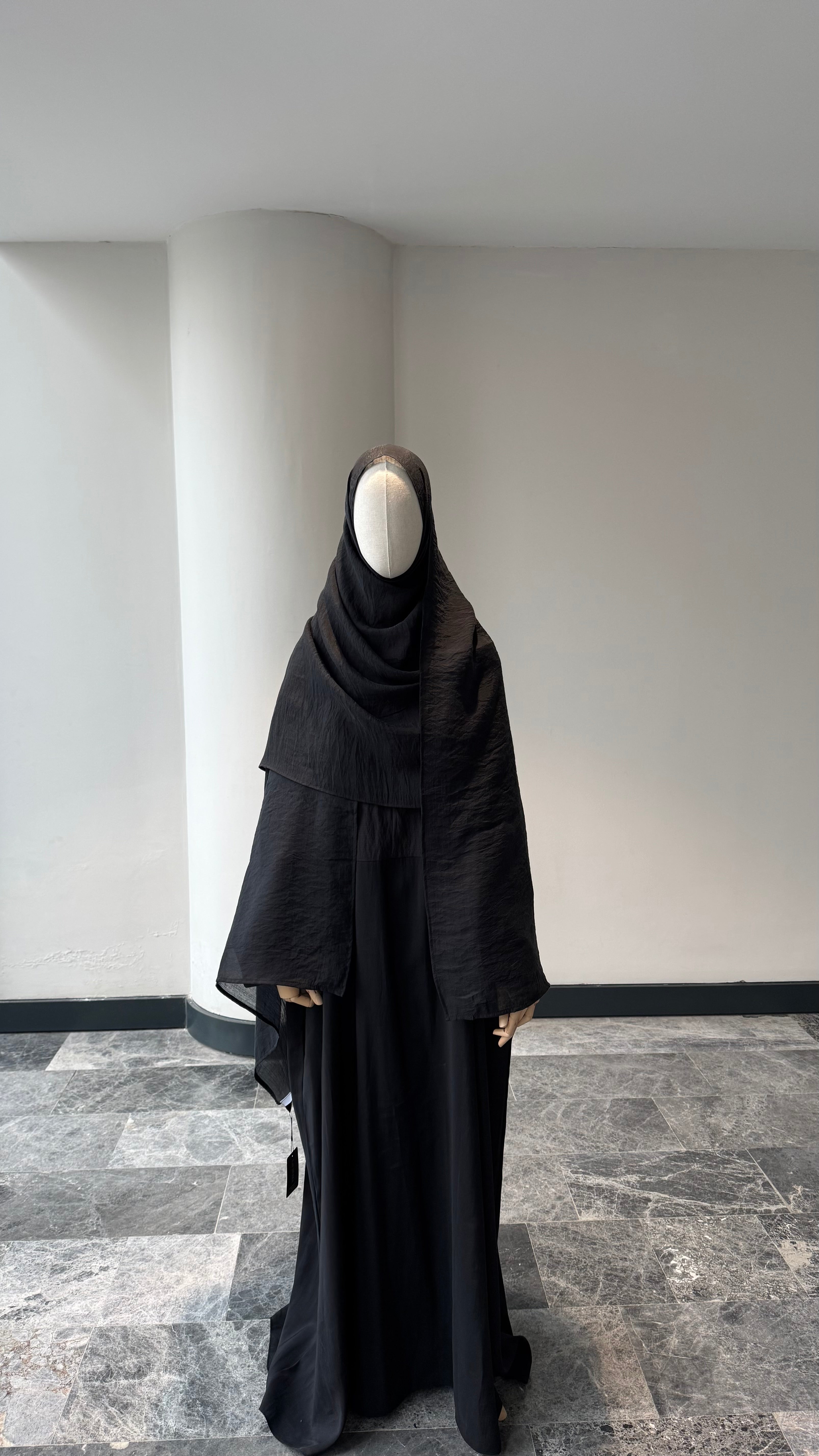 Premıum  organze  şal - siyah