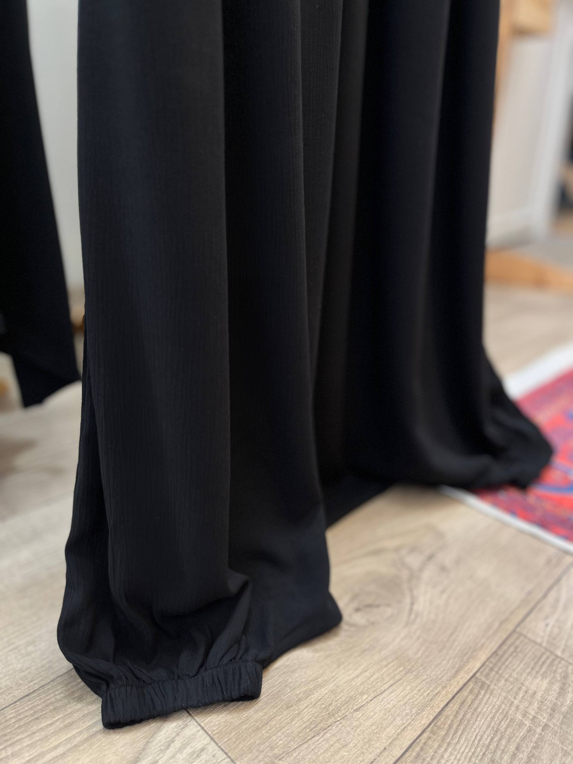 Bambu bürümcük şalvar - siyah