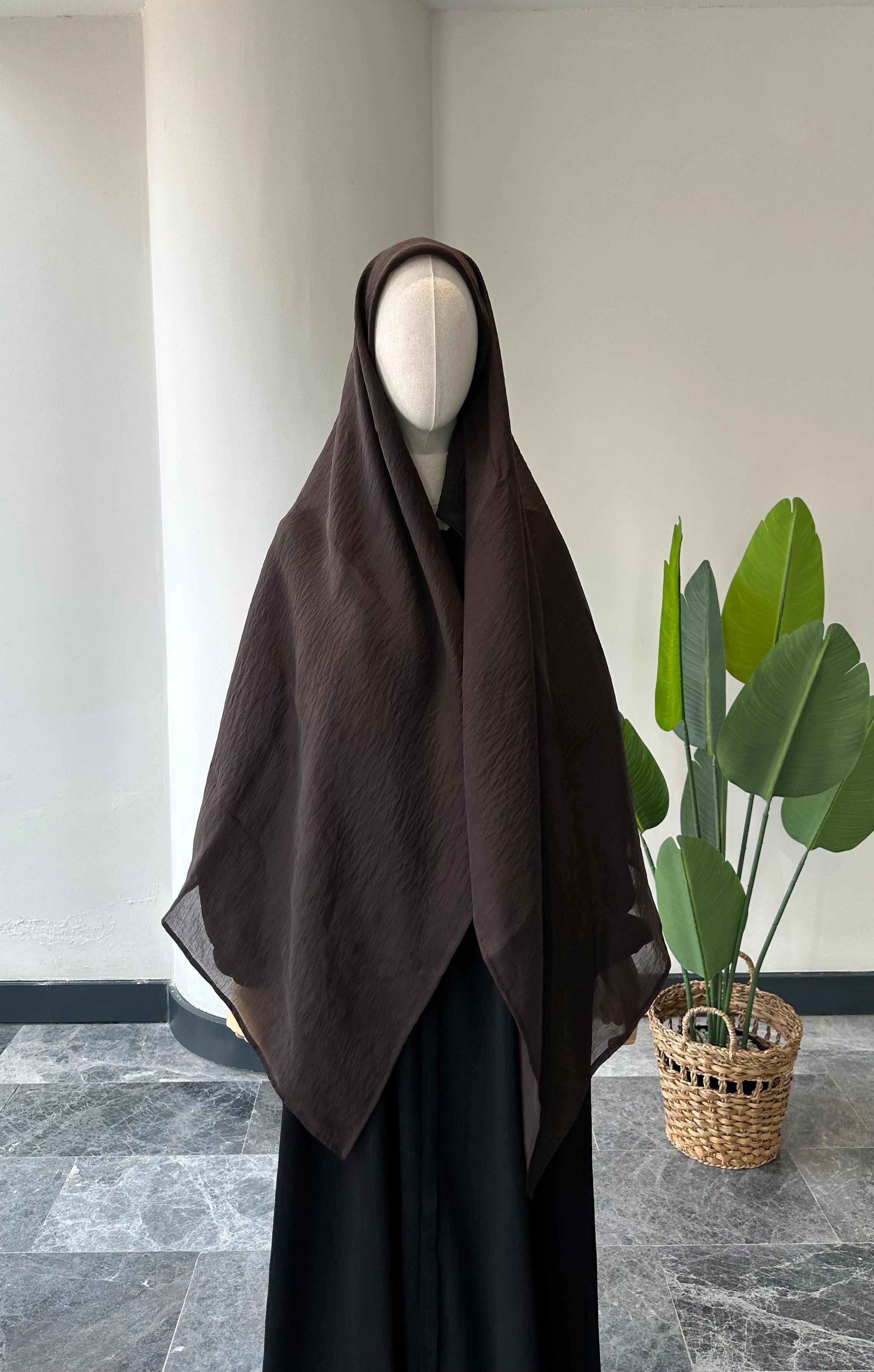 Premıum organze/eşarp-kahve 140cm