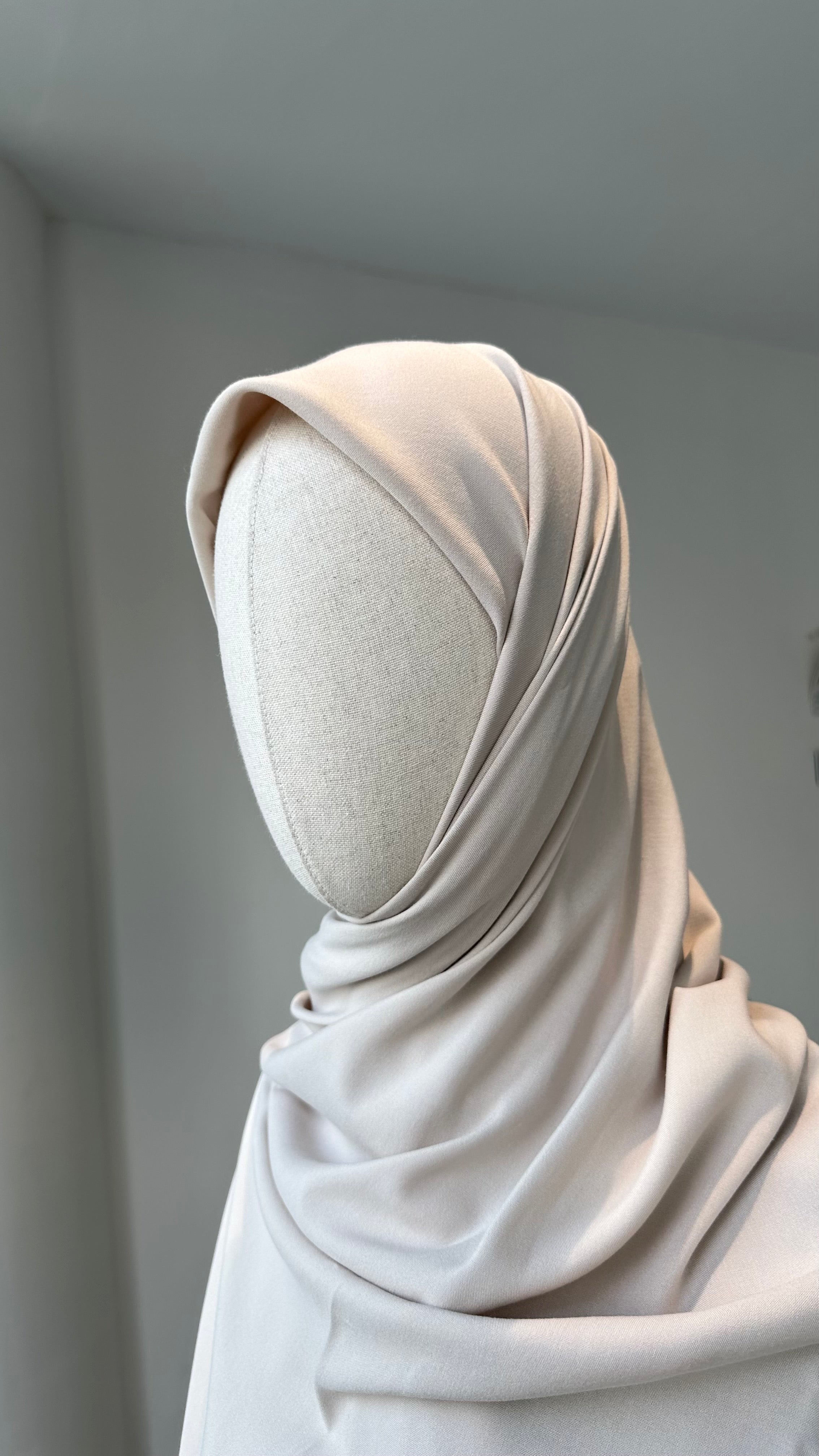 Bambu viskon eşarp -Krem| 140 cm