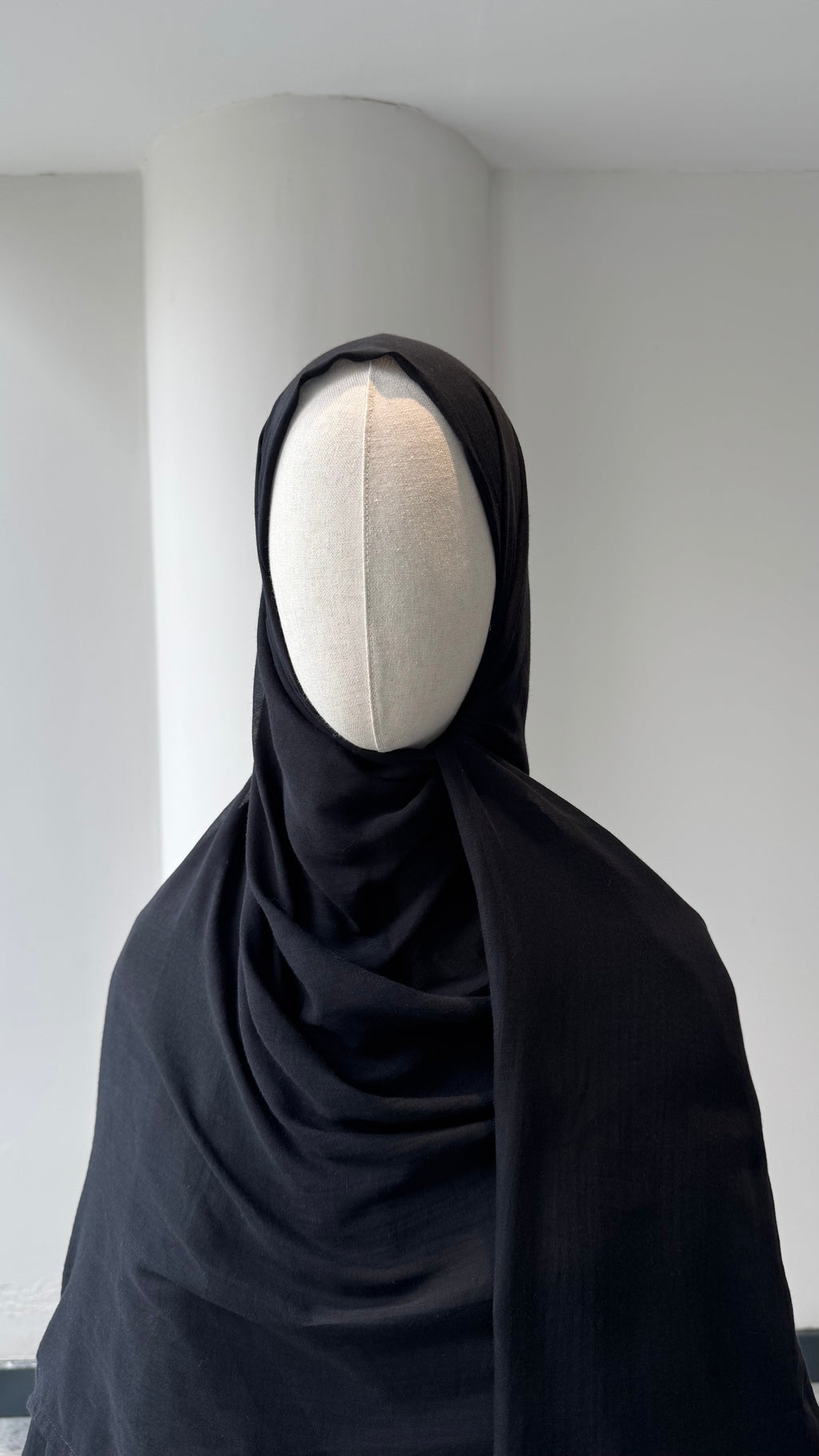 Saf pamuk şal -siyah