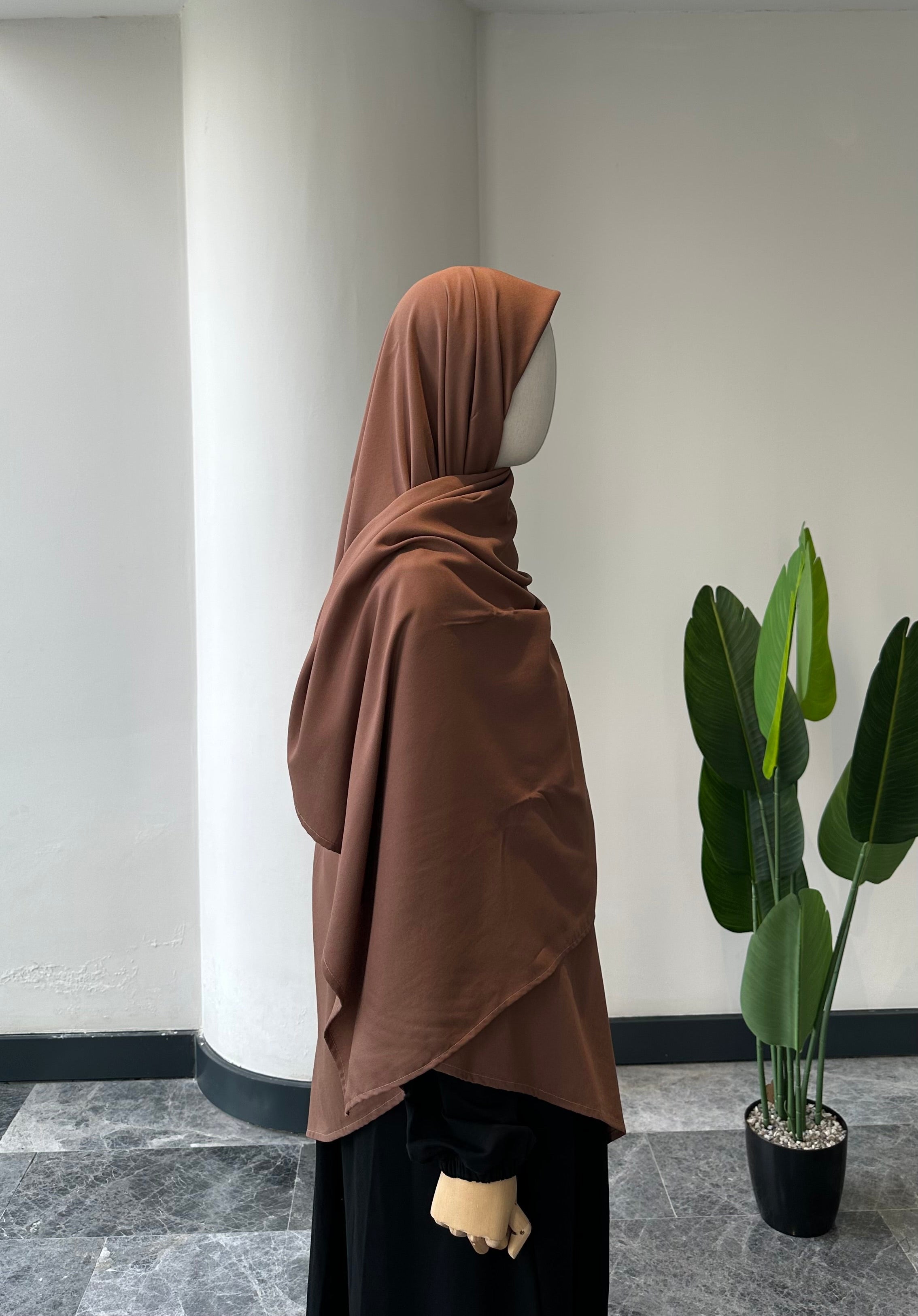 Bambu viskon eşarp -kahve  | 140 cm