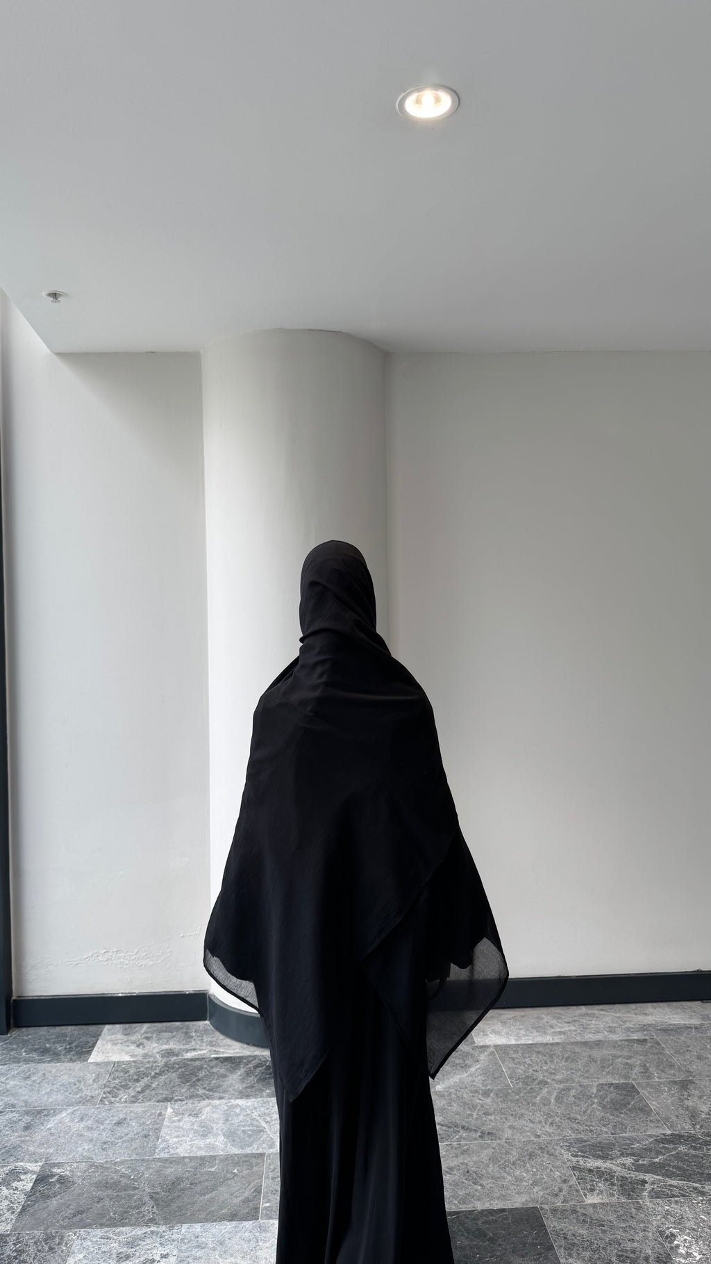 Saf pamuk şal -siyah